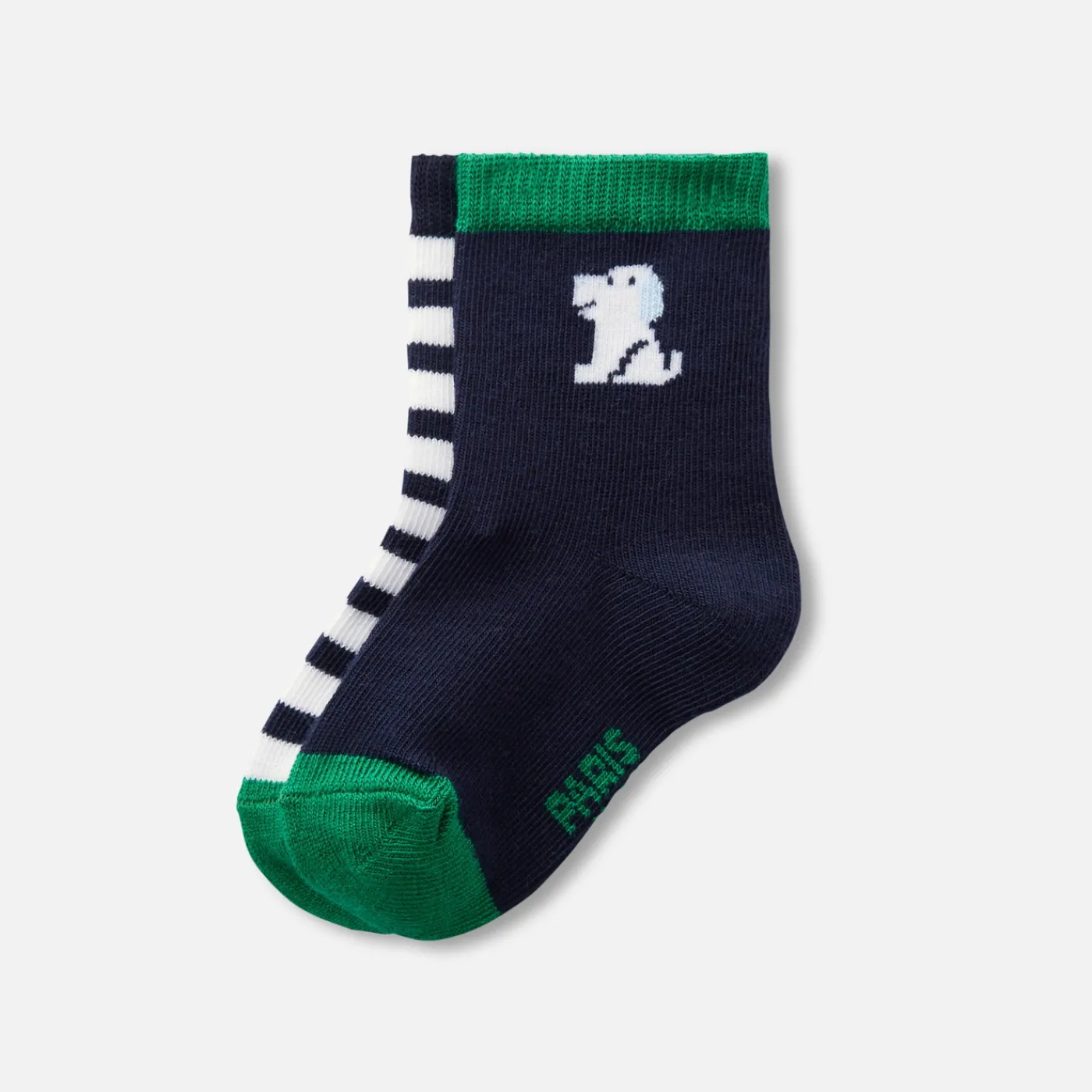 Socks And Booties|Accessories-Jacadi Duo of baby boy socks Navy/Green