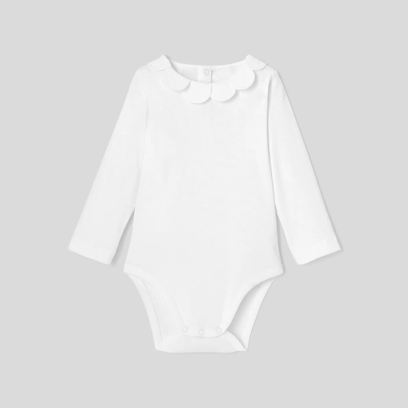 Bodysuits-Jacadi Baby girl bodysuit with petal collar Jacadi White