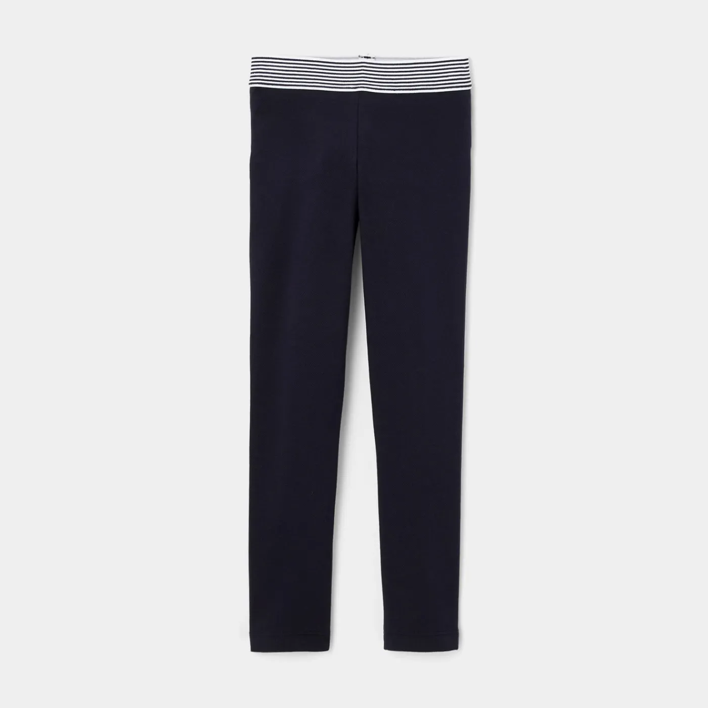 Pants And Sweatpants-Jacadi Girl cotton piqué leggings Jacadi Navy