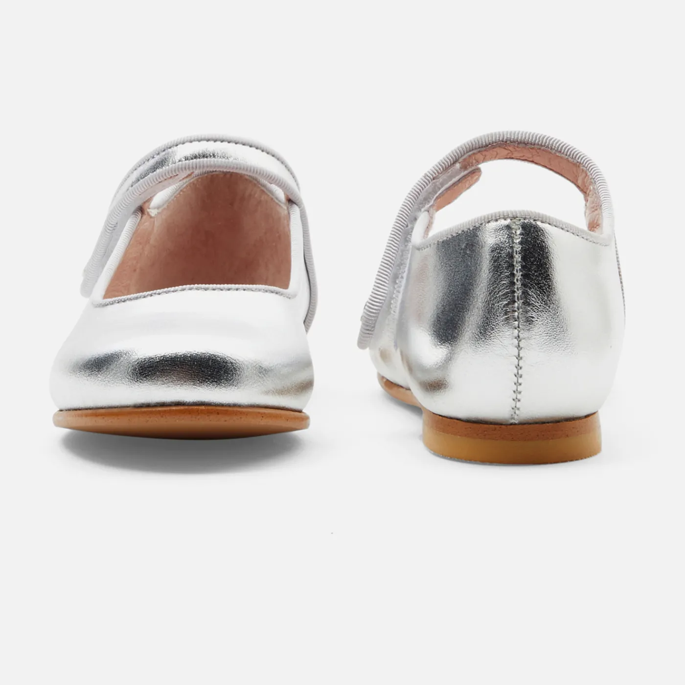 Mary Janes, T-Straps And Ballet Flats-Jacadi Girl glazed leather Mary Janes Silver