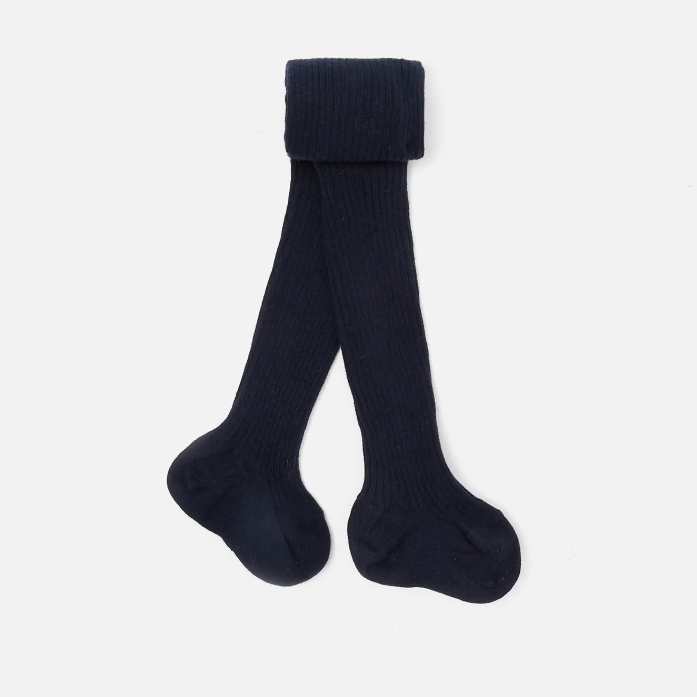 Tights, Socks And Booties|Accessories-Jacadi Baby girl ribbed tights Jacadi Navy