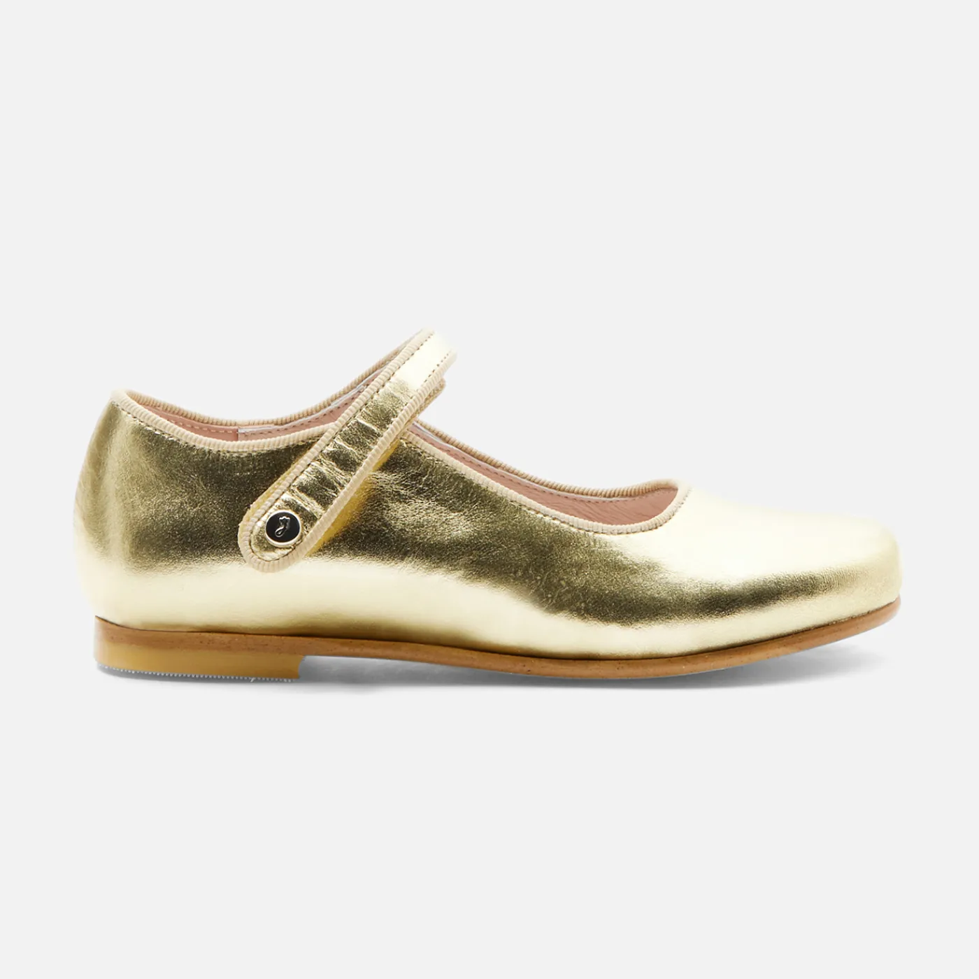 Mary Janes, T-Straps And Ballet Flats-Jacadi Girl glazed leather Mary Janes Yellow gold