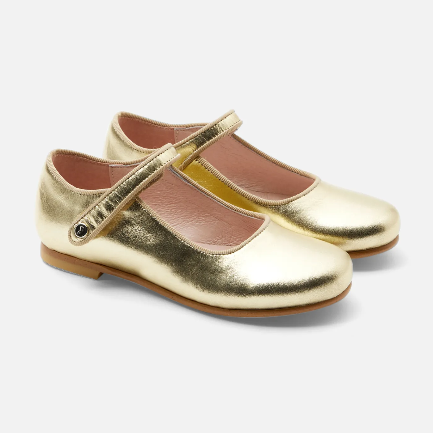 Mary Janes, T-Straps And Ballet Flats-Jacadi Girl glazed leather Mary Janes Yellow gold