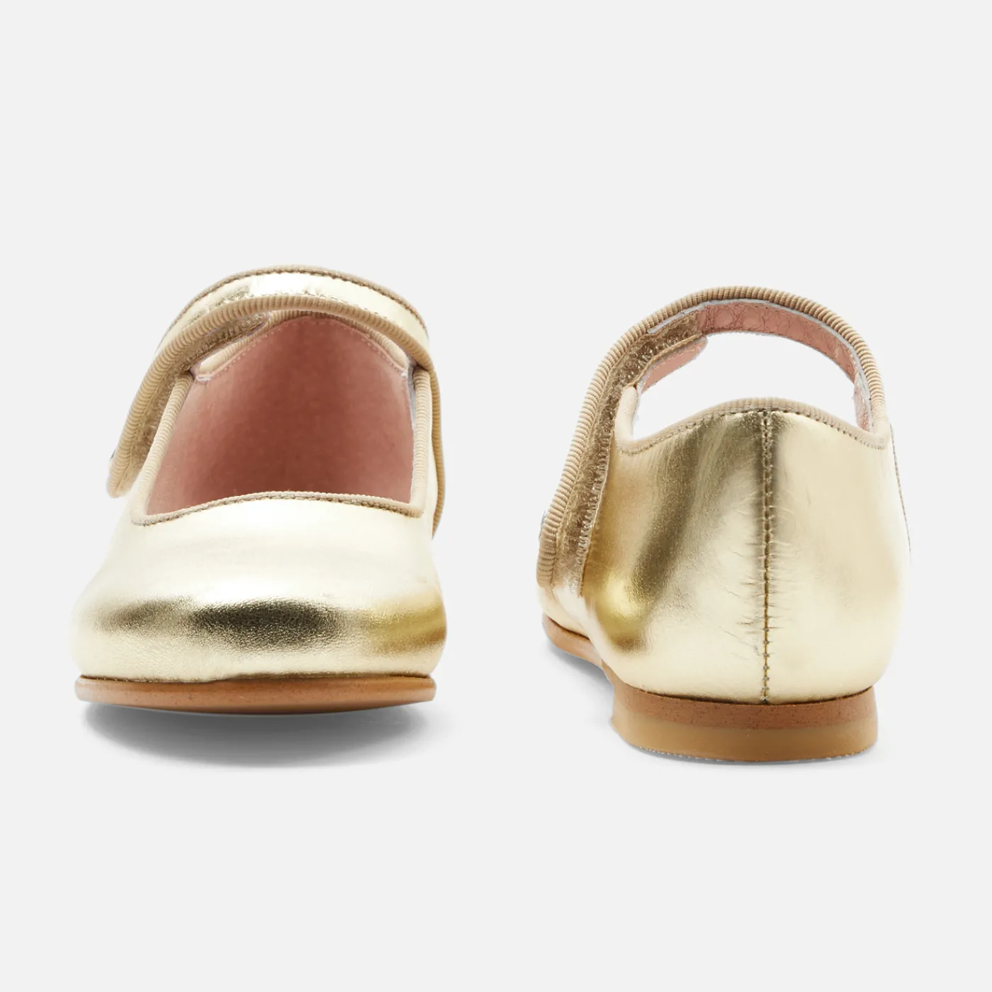 Mary Janes, T-Straps And Ballet Flats-Jacadi Girl glazed leather Mary Janes Yellow gold