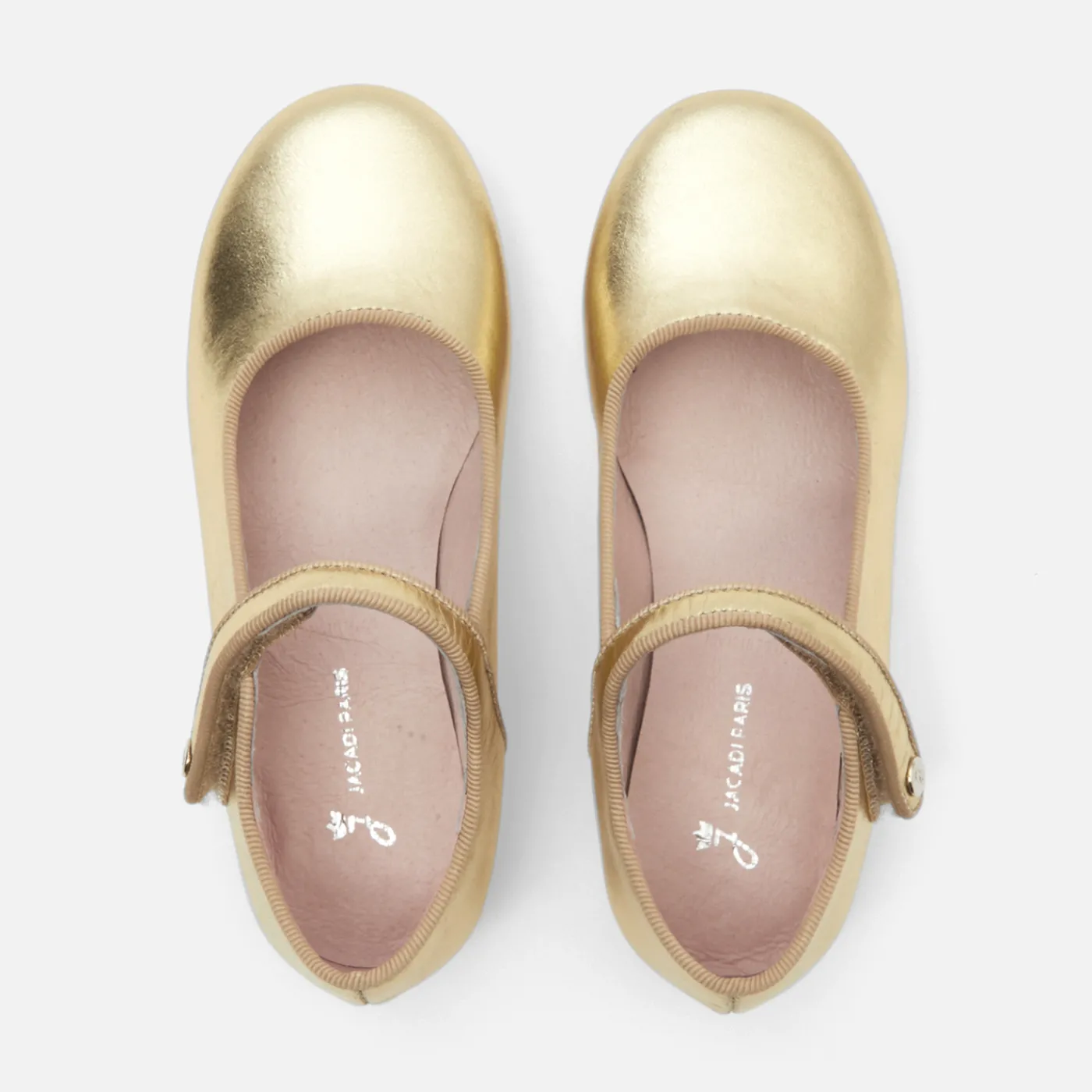 Mary Janes, T-Straps And Ballet Flats-Jacadi Girl glazed leather Mary Janes Yellow gold