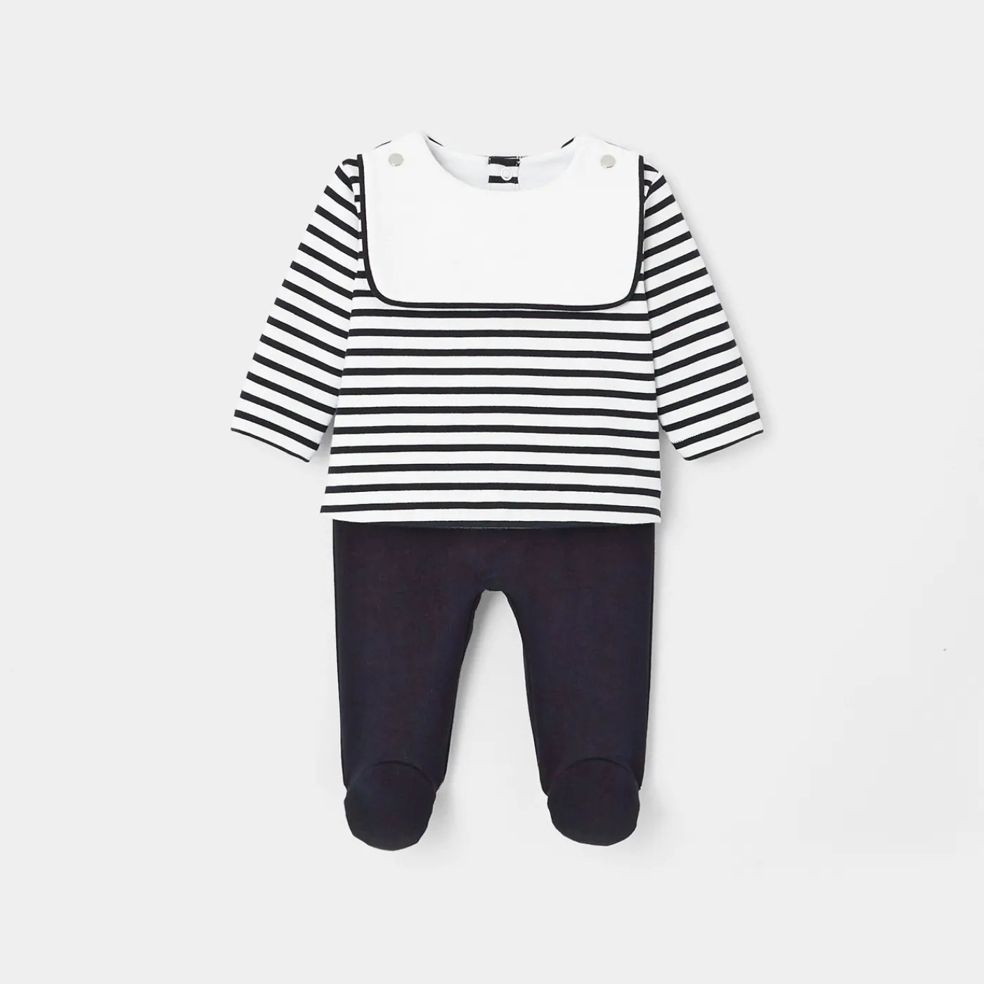 Bloomers, Overalls And Sets-Jacadi Baby boy trousers set Navy/White