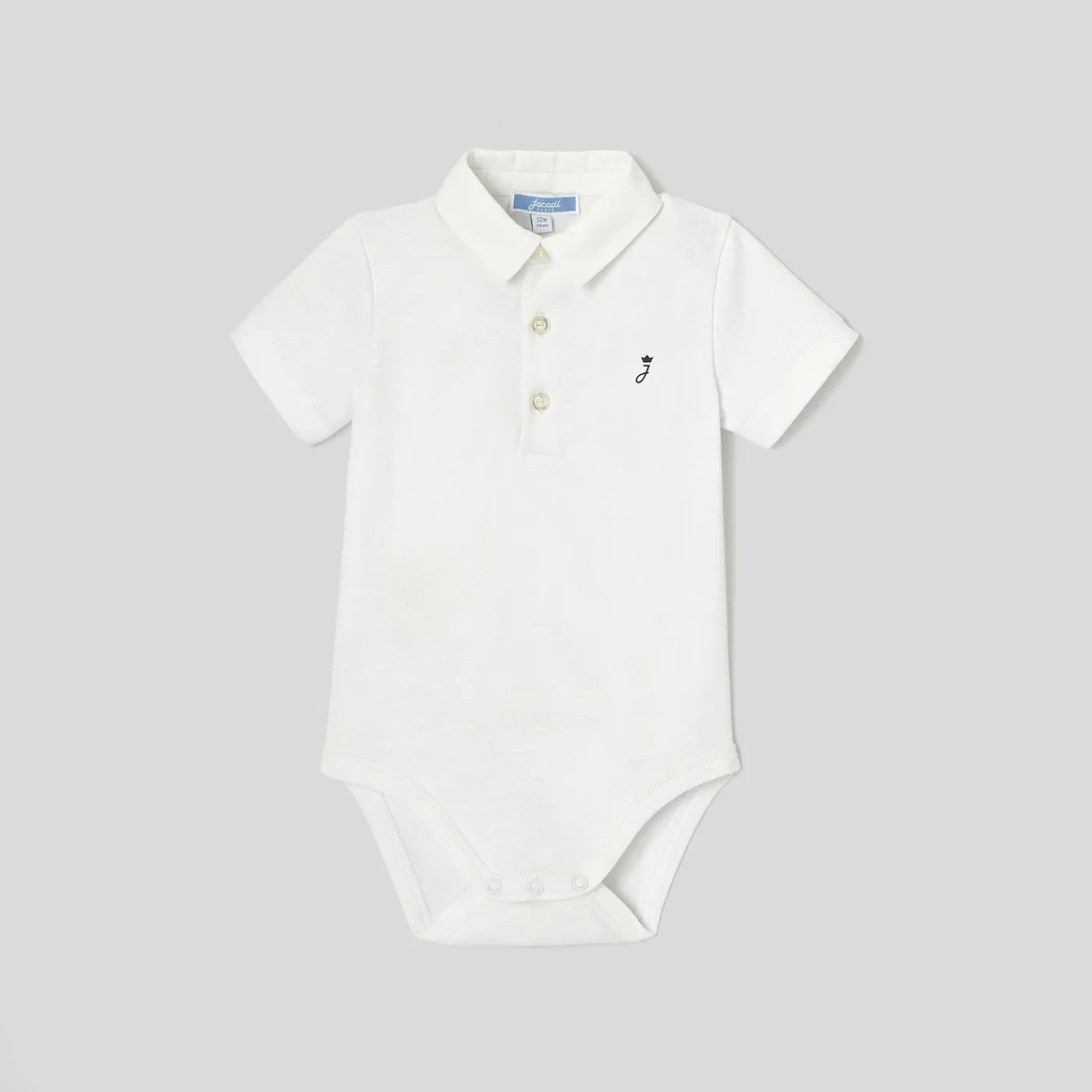 Bodysuits-Jacadi Baby boy Oxford collar bodysuit Jacadi White