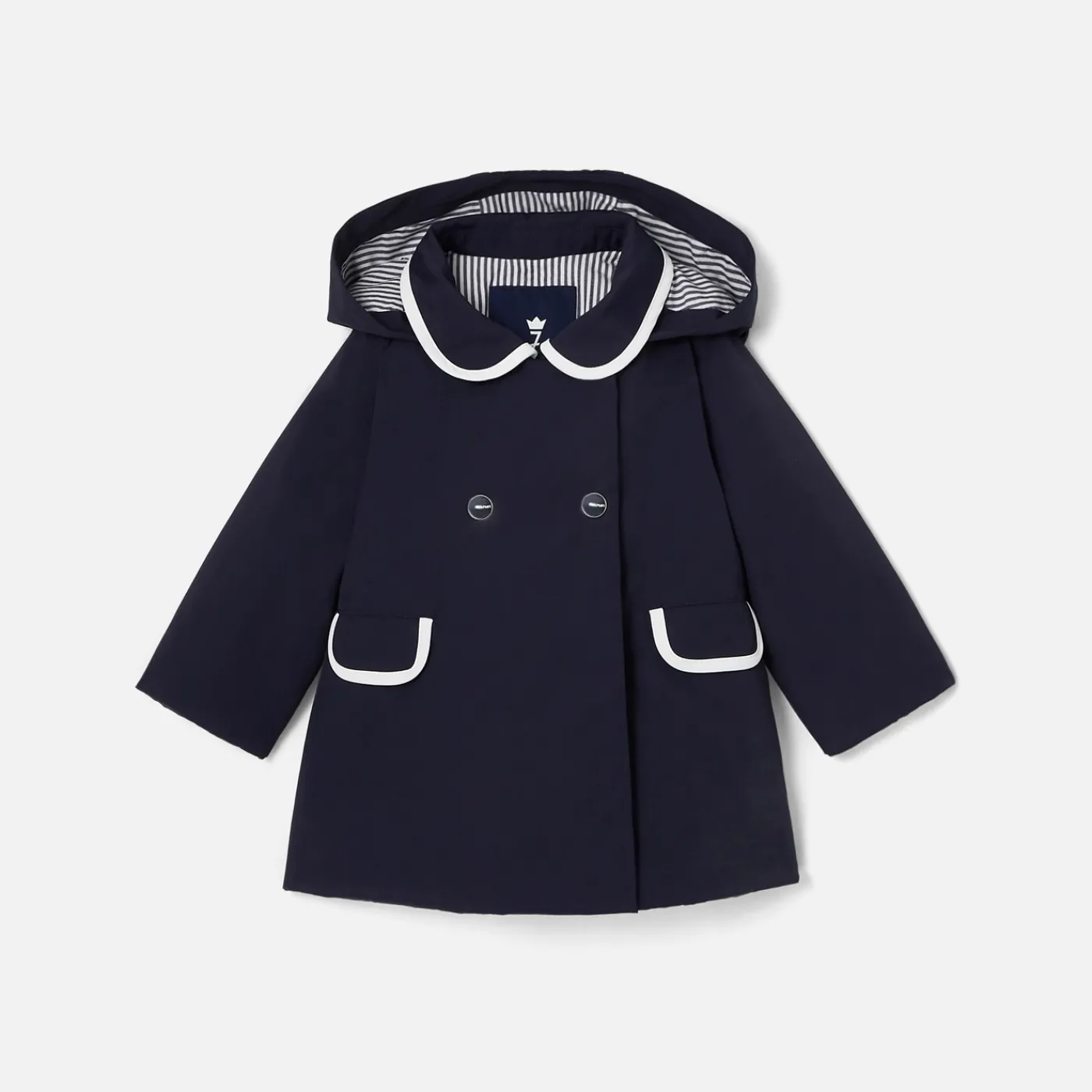Coats And Outerwear|Toddler Coats & Puffer Jackets-Jacadi Baby girl Spring coat Jacadi Navy