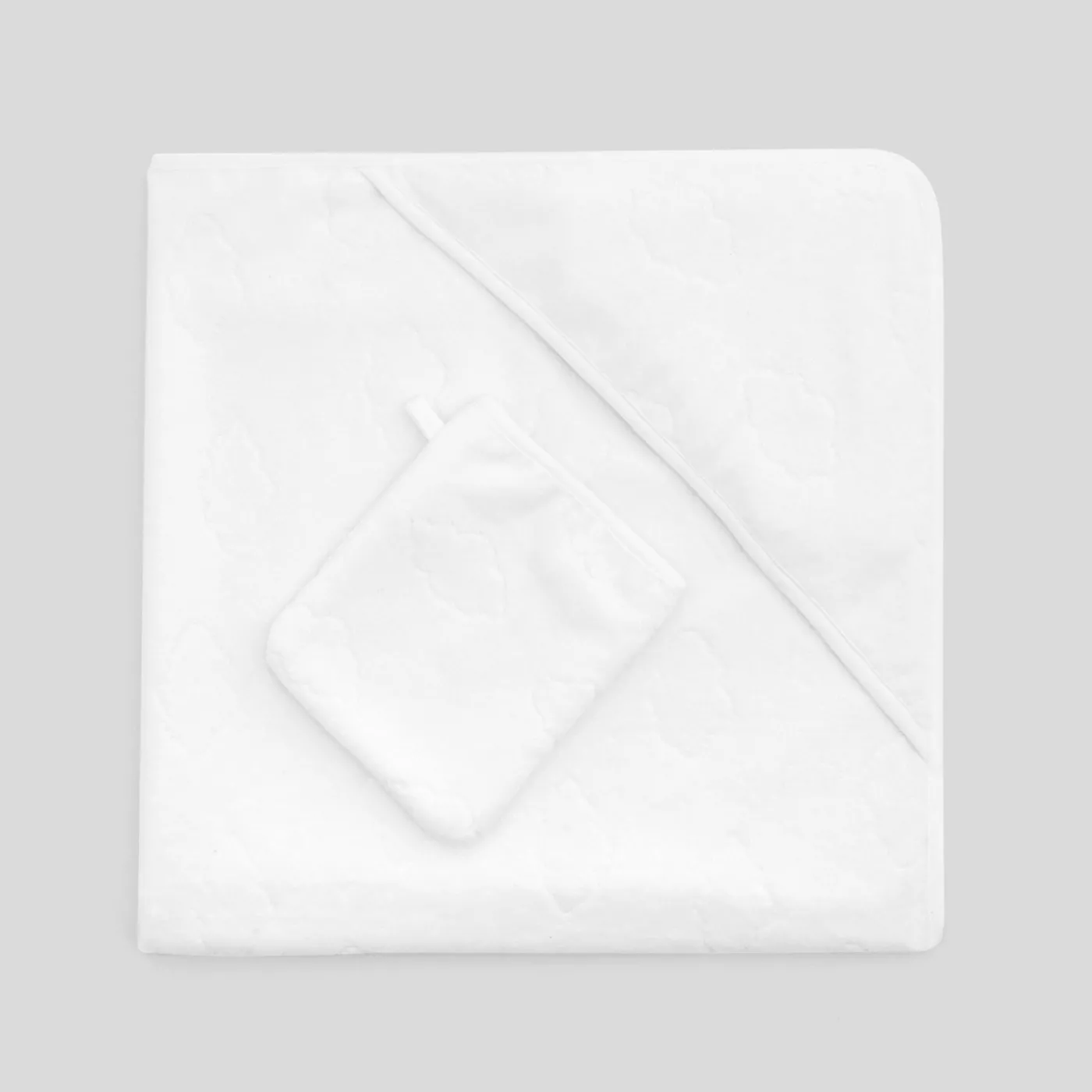 Bath Towels And Bath Capes-Jacadi Baby hooded bath towel Jacadi White