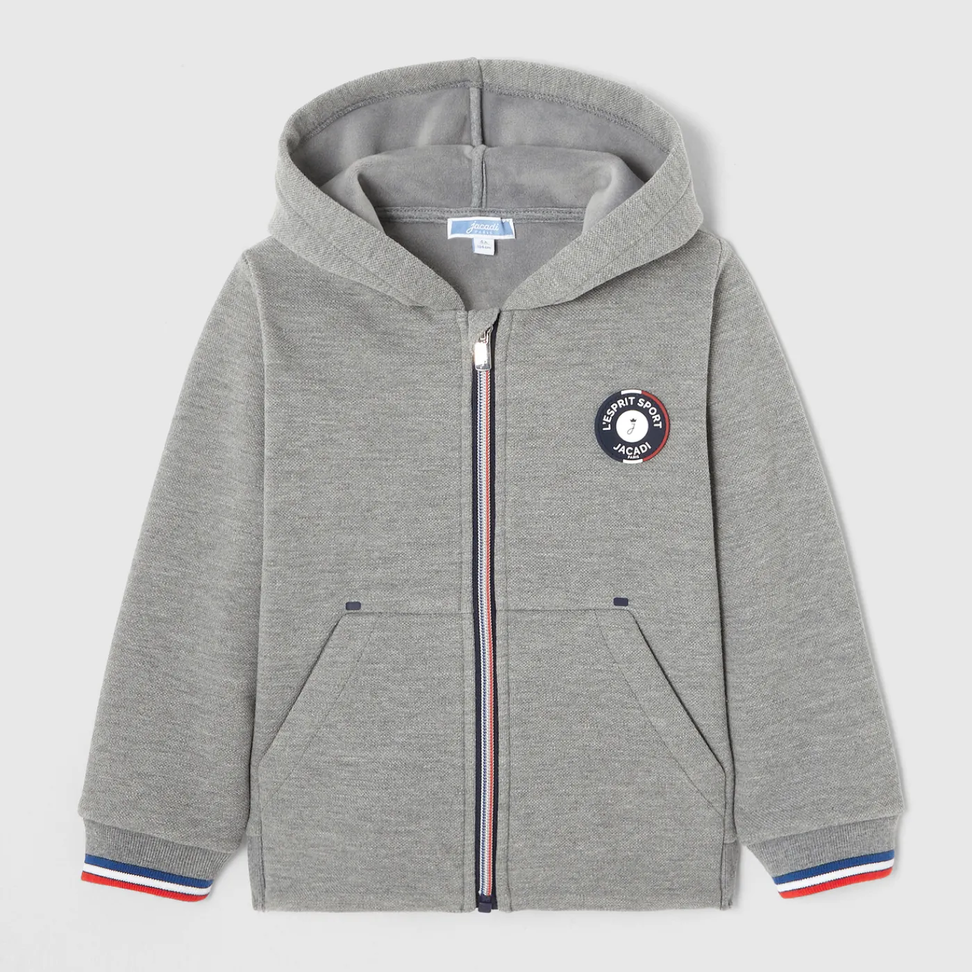 Sweaters, Sweatshirts And Cardigans-Jacadi Boy zip-up sweatshirt Jacadi light Heather Grey
