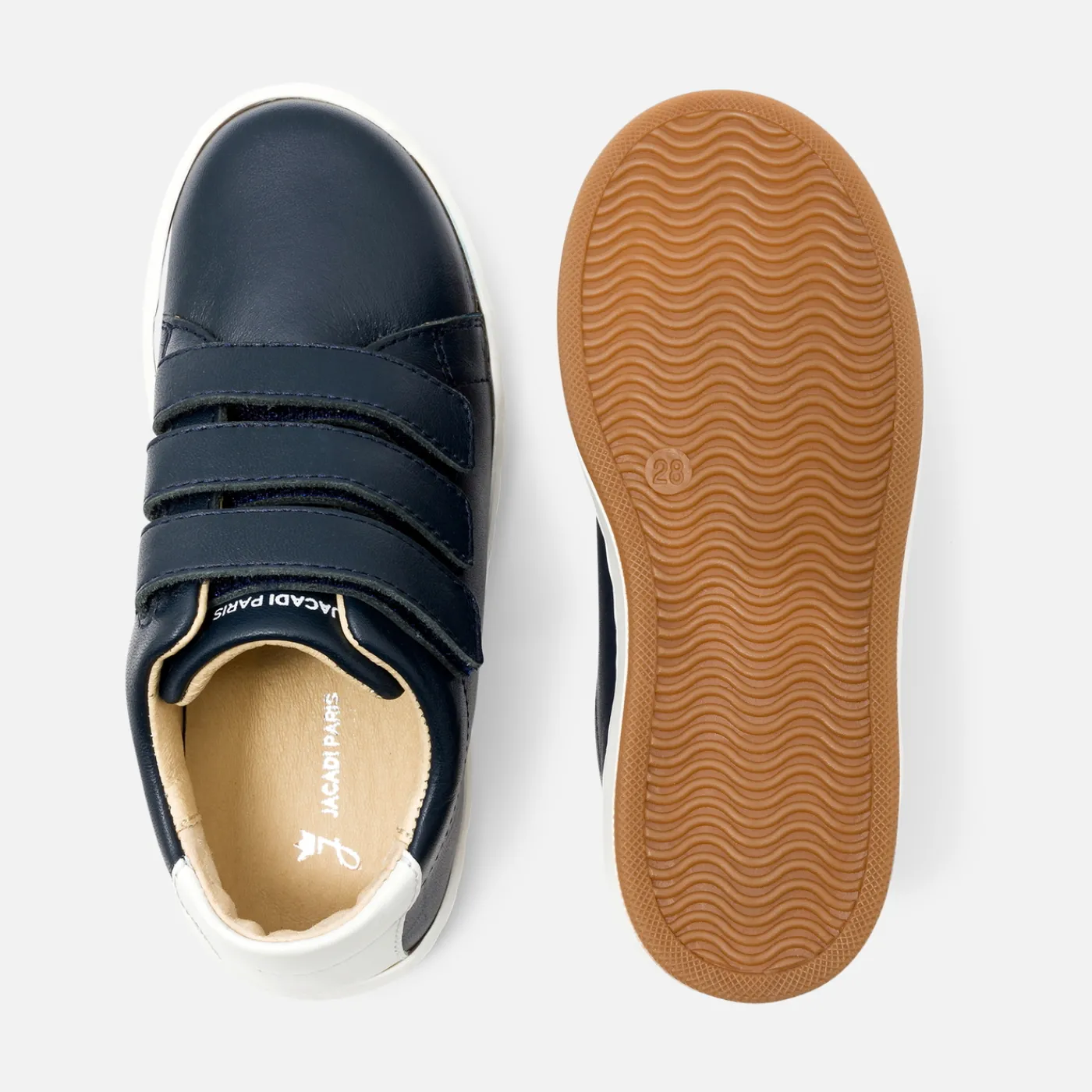 Sneakers-Jacadi Boy smooth leather tennis shoes Jacadi Navy