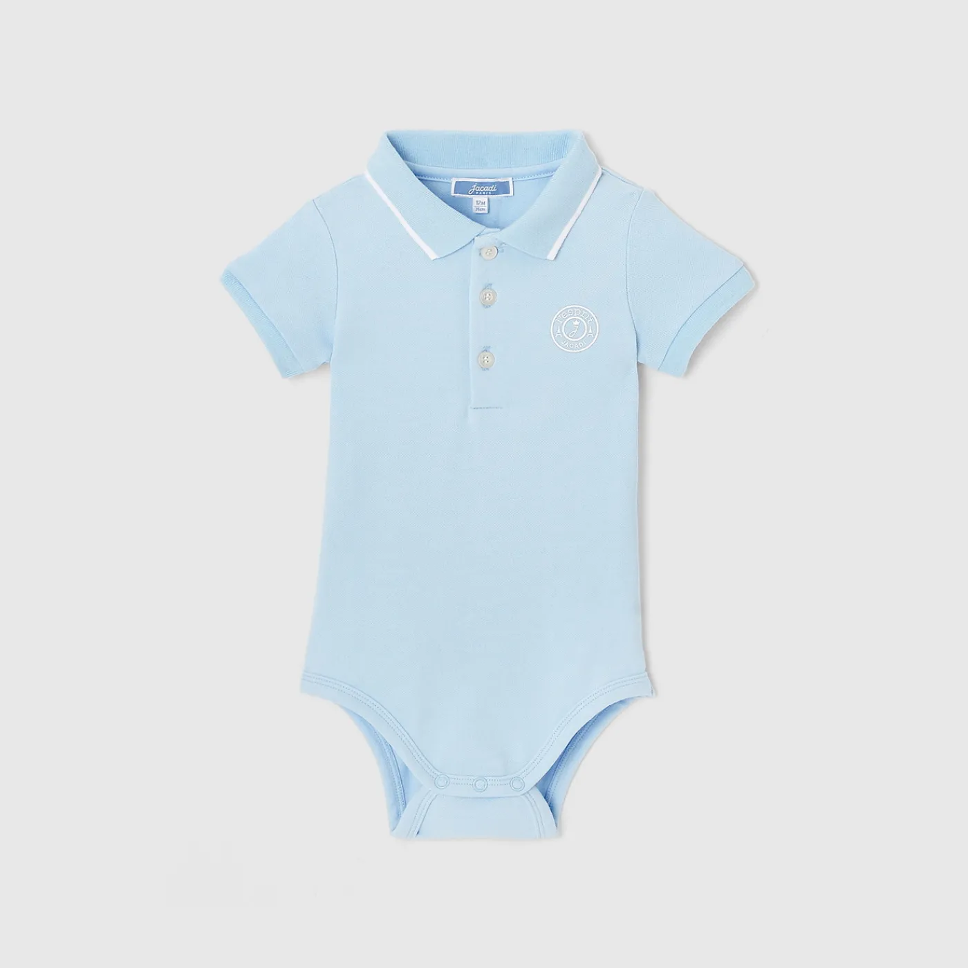 Bodysuits-Jacadi Baby boy polo bodysuit Jacadi Light blue