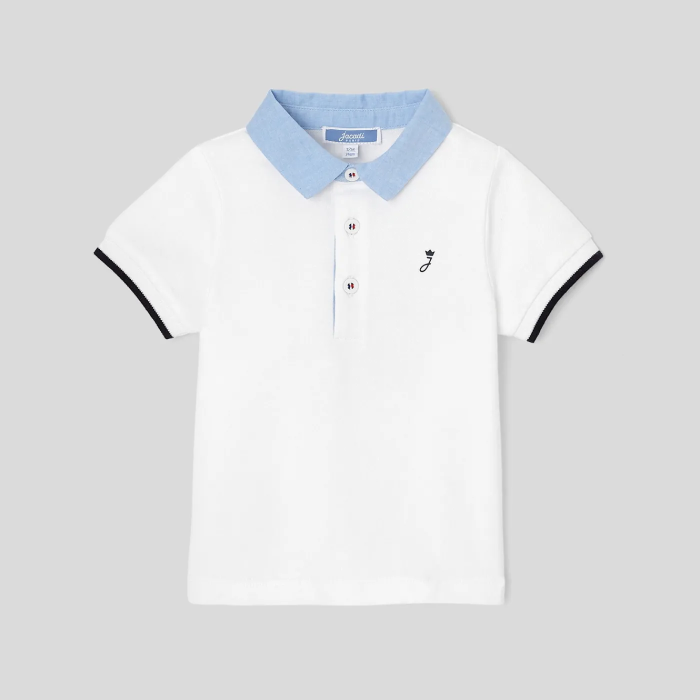 Polos And T-Shirts-Jacadi Baby boy short-sleeve polo shirt Jacadi White