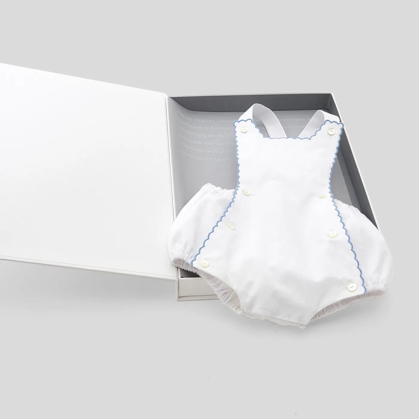 Bloomers, Overalls And Sets-Jacadi My First baby girl romper White/Blue