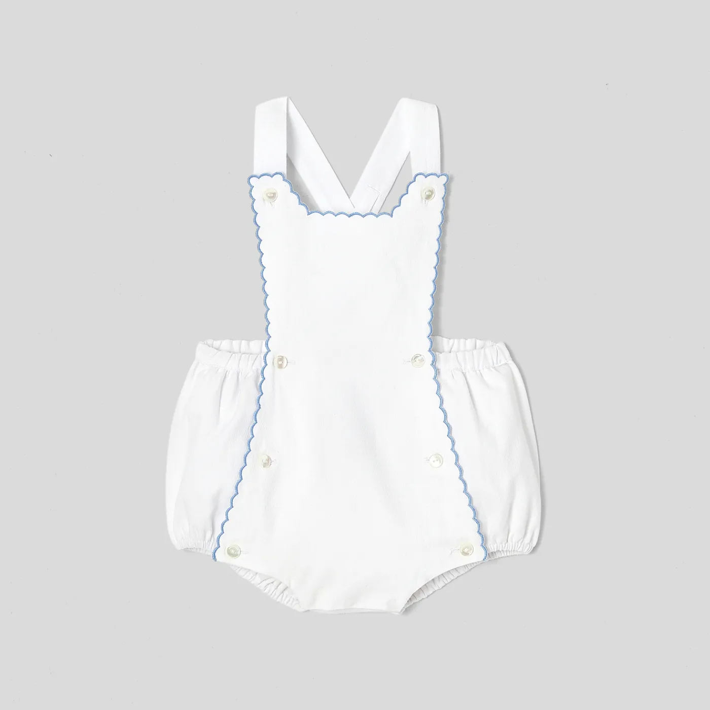 Bloomers, Overalls And Sets-Jacadi My First baby girl romper White/Blue
