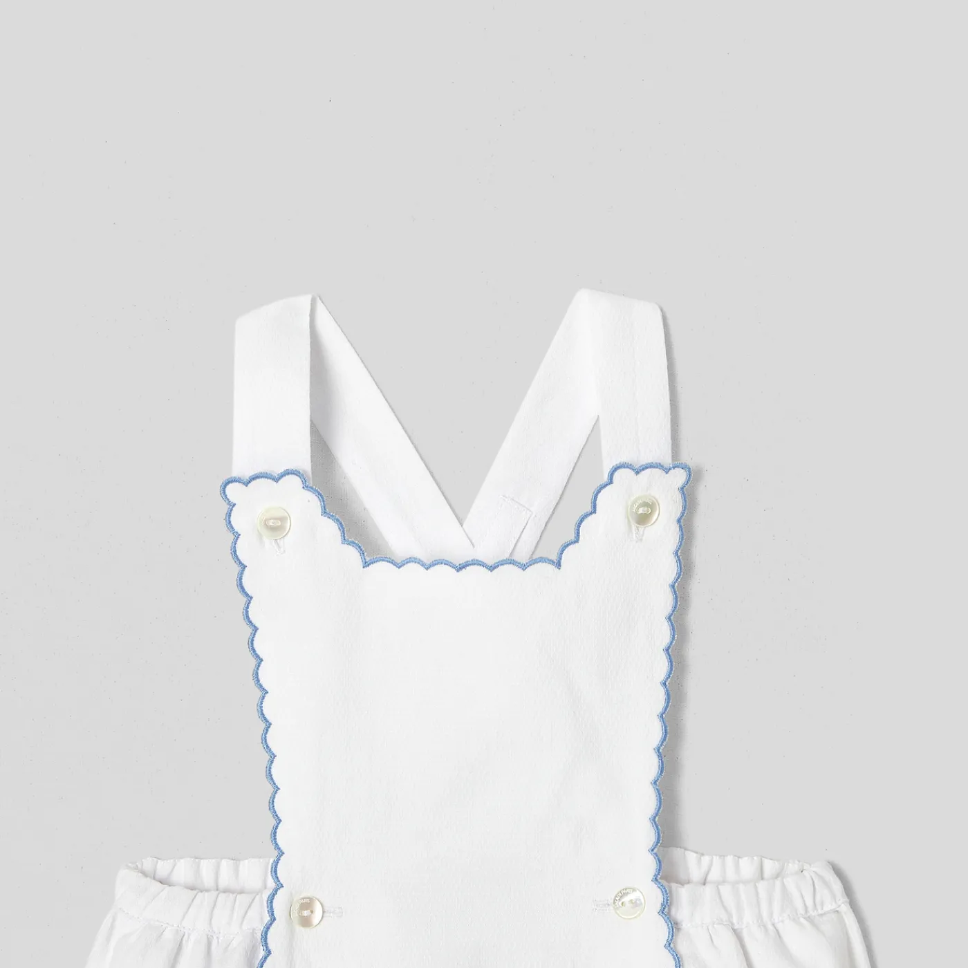 Bloomers, Overalls And Sets-Jacadi My First baby girl romper White/Blue