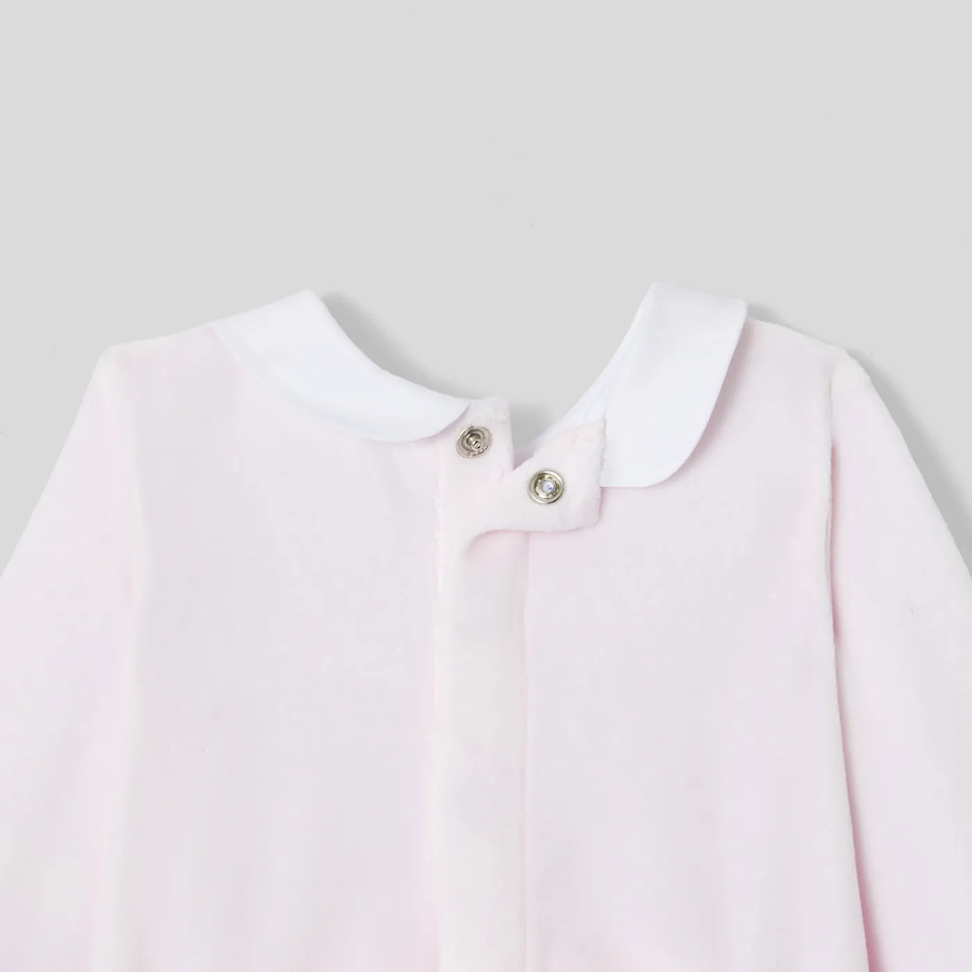 Pajamas-Jacadi Baby girl pajamas in velvet bouclette Jacadi pale Pink