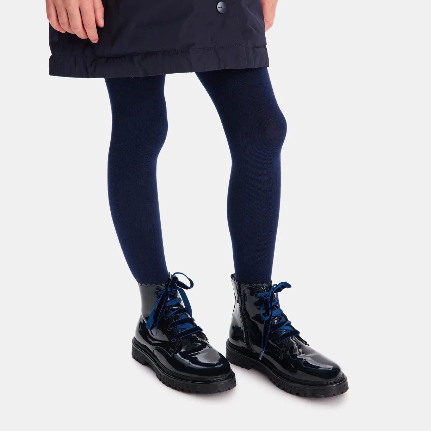 Ankle & Lined Boots-Jacadi Girl patent leather boots Jacadi Navy