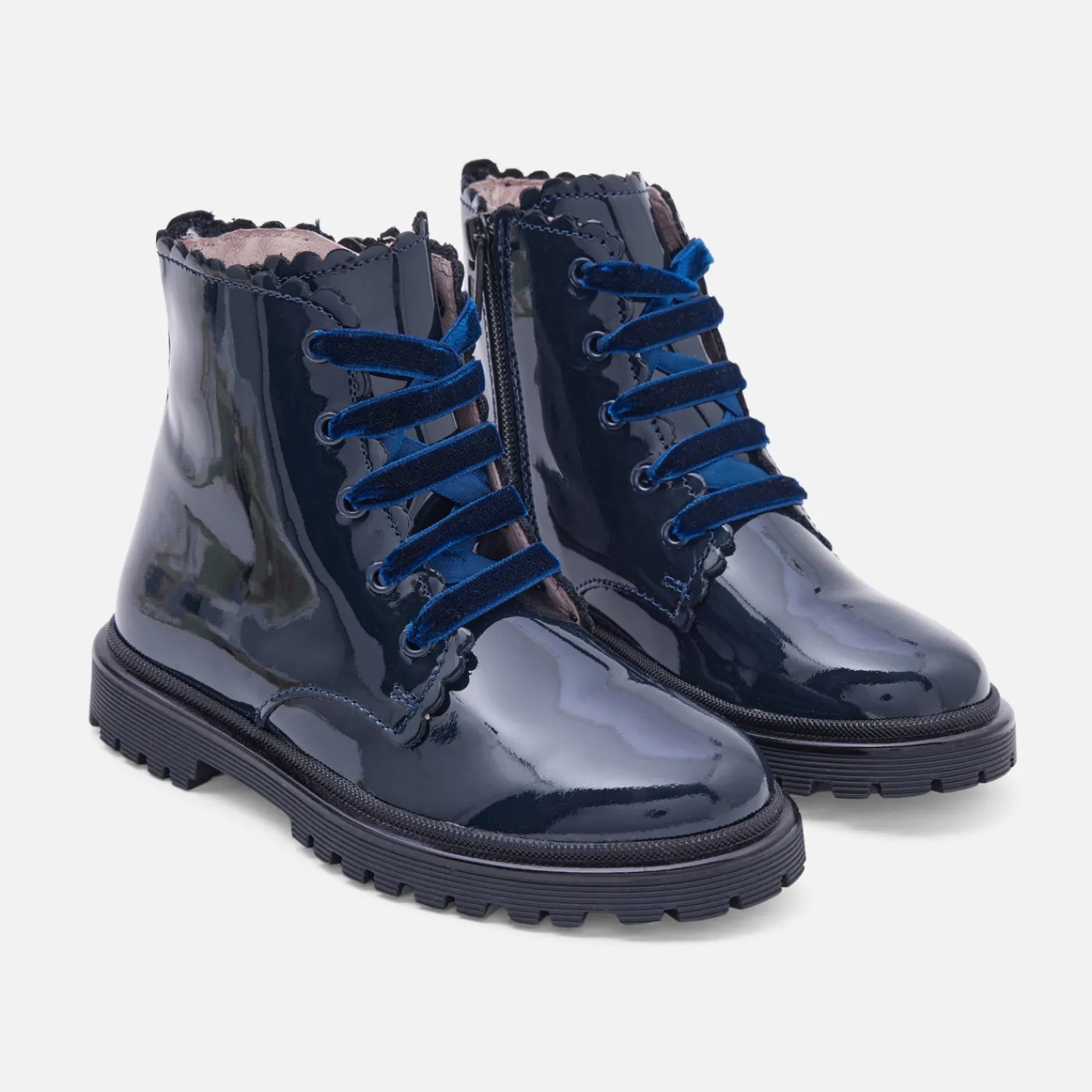 Ankle & Lined Boots-Jacadi Girl patent leather boots Jacadi Navy