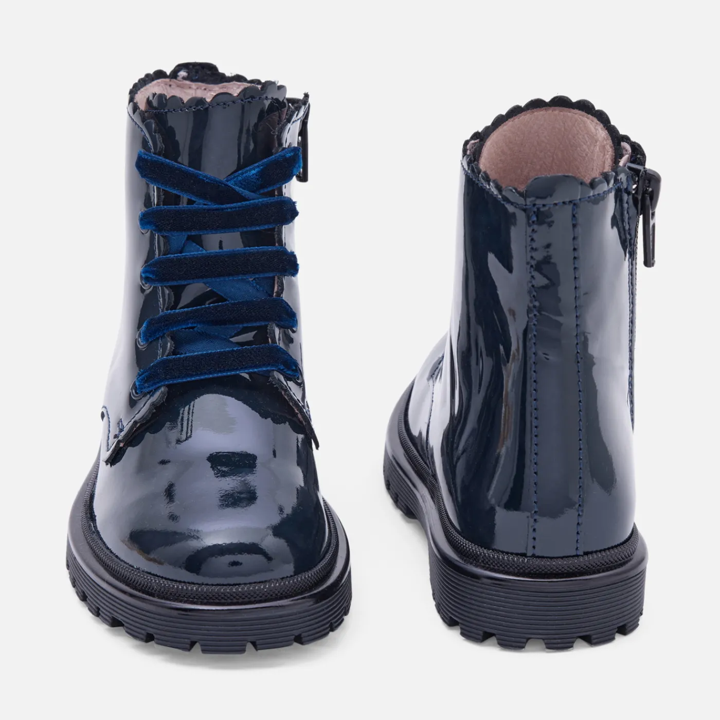 Ankle & Lined Boots-Jacadi Girl patent leather boots Jacadi Navy