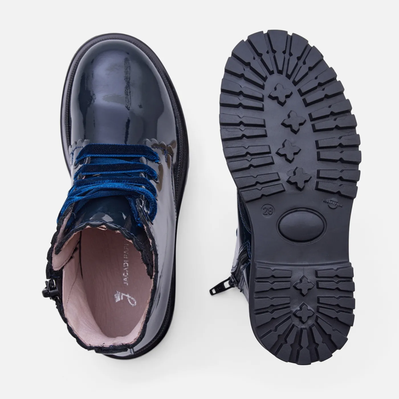 Ankle & Lined Boots-Jacadi Girl patent leather boots Jacadi Navy