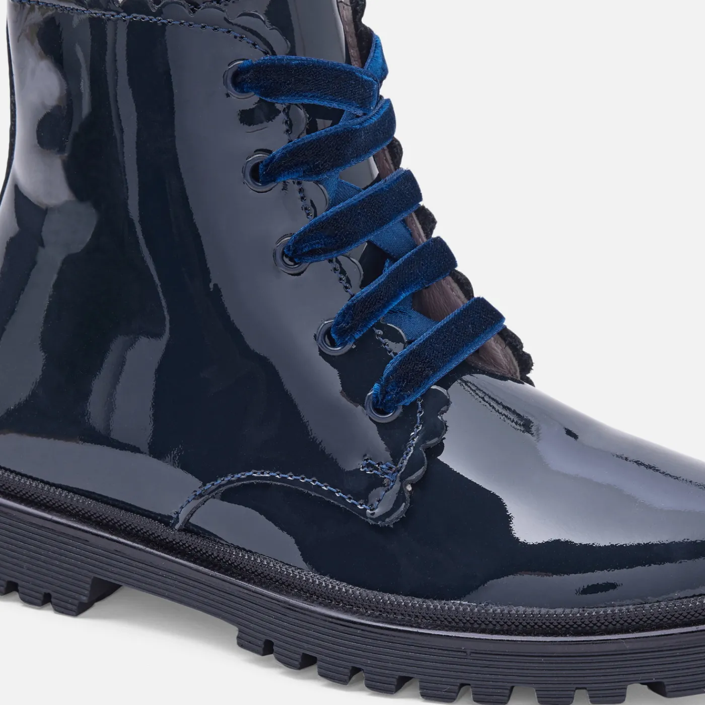 Ankle & Lined Boots-Jacadi Girl patent leather boots Jacadi Navy