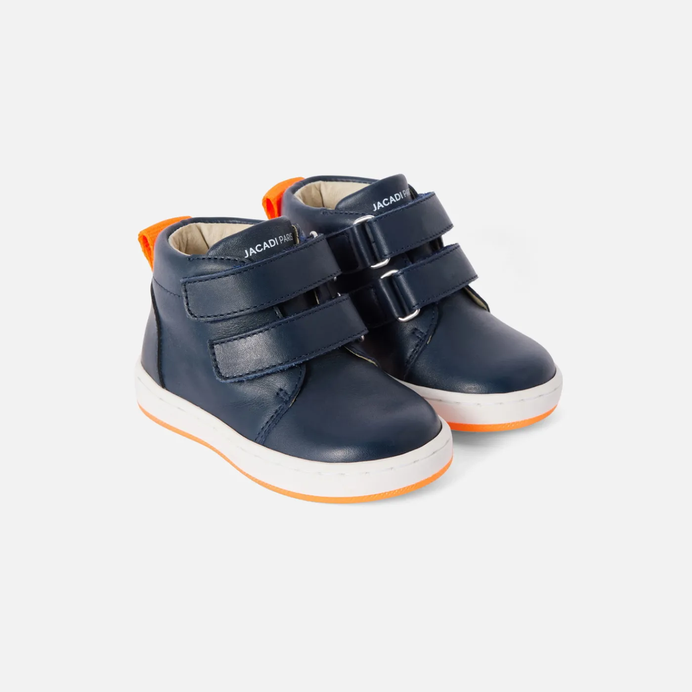 Sneakers-Jacadi Baby boy smooth leather sneakers Jacadi Navy
