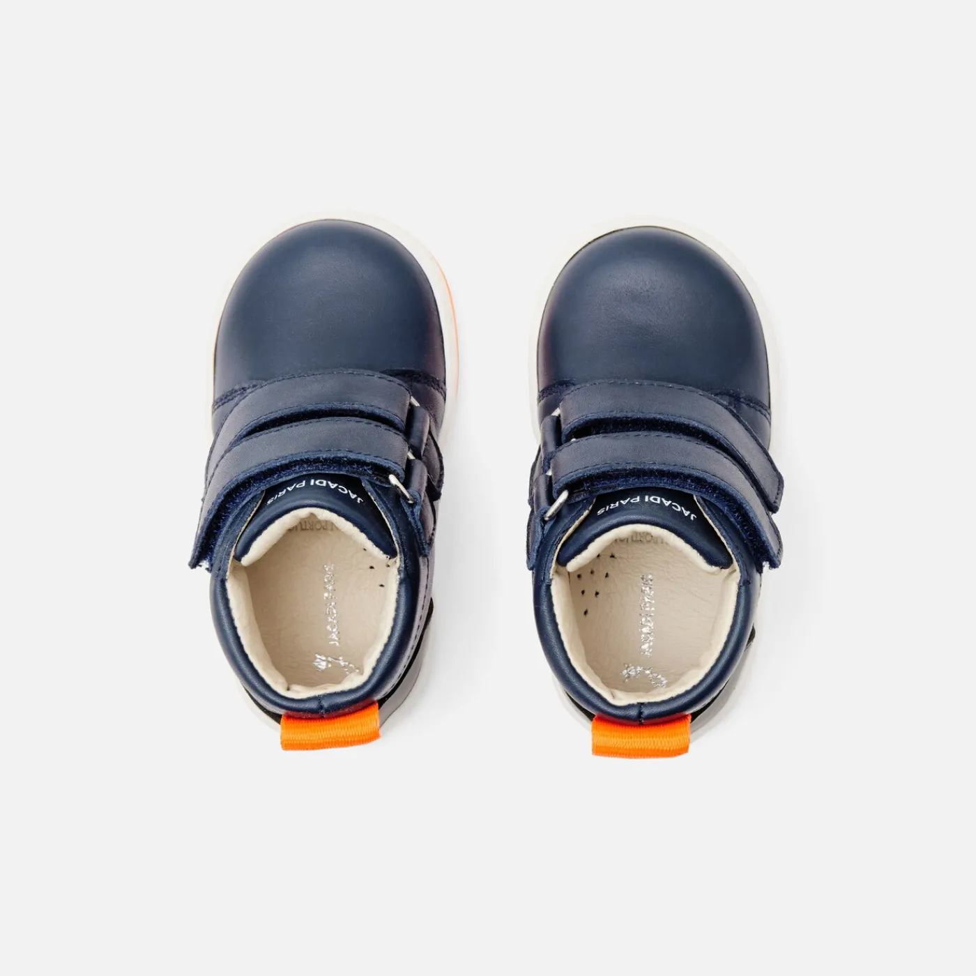 Sneakers-Jacadi Baby boy smooth leather sneakers Jacadi Navy
