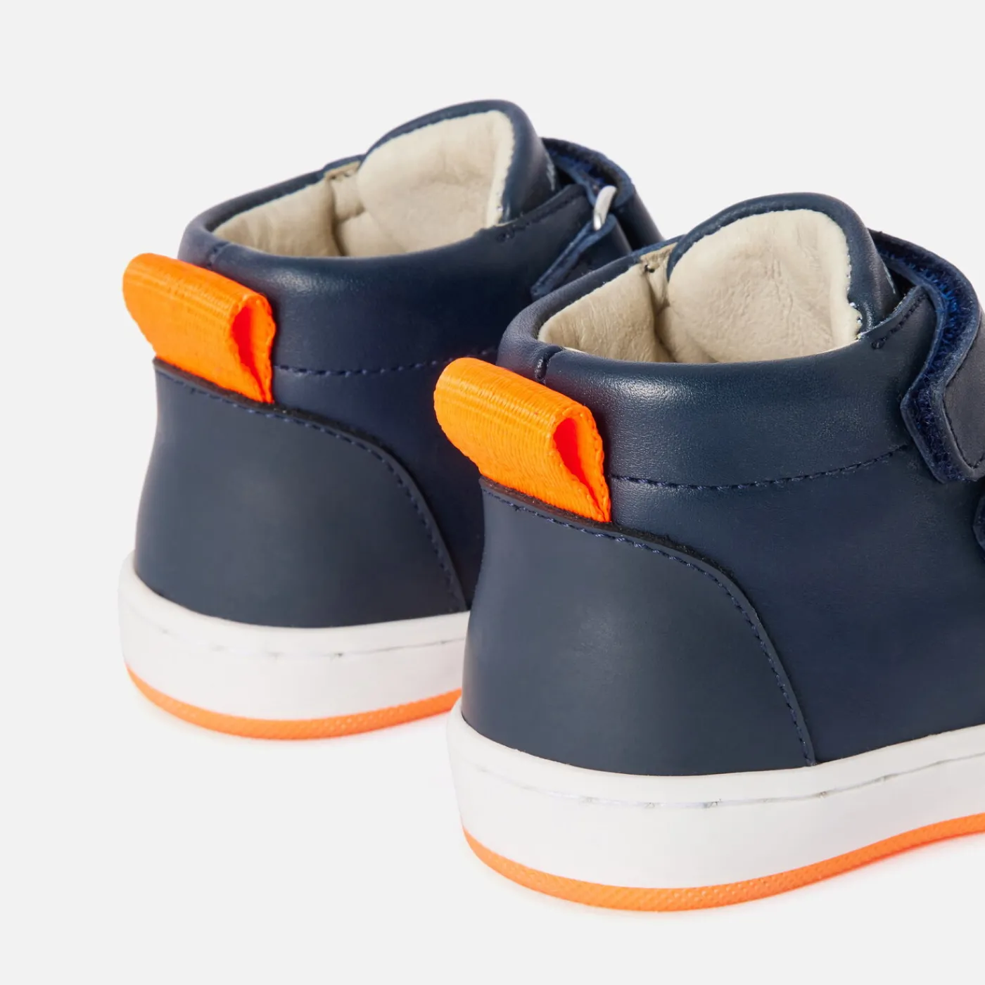 Sneakers-Jacadi Baby boy smooth leather sneakers Jacadi Navy