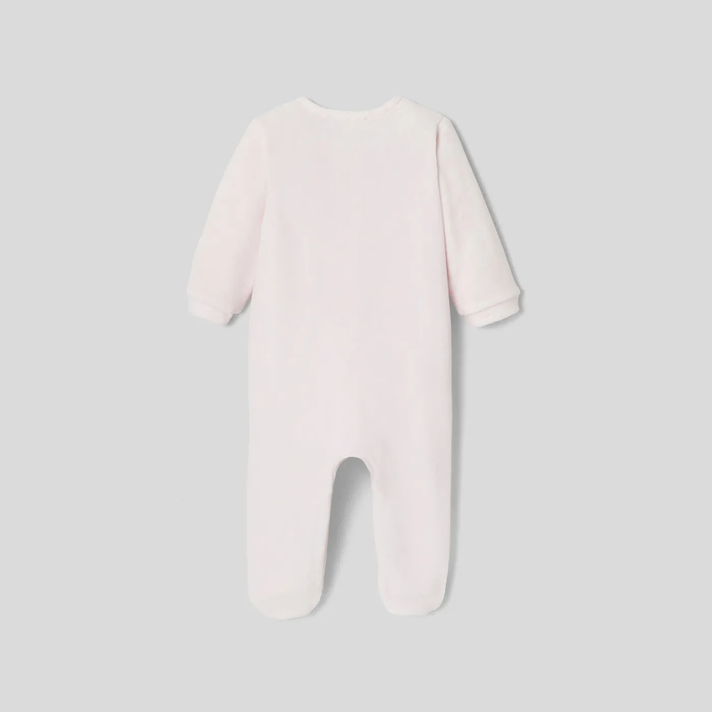 Pajamas-Jacadi Baby girl pyjamas in velvet bouclette Jacadi pale Pink