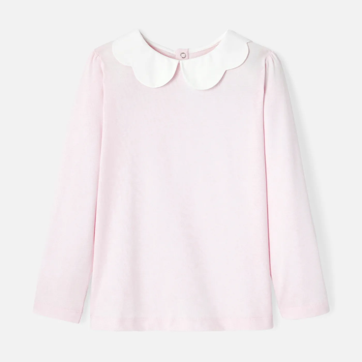 T-Shirts, Polo Shirts-Jacadi Girl T-shirt with scalloped collar Jacadi Powder Pink