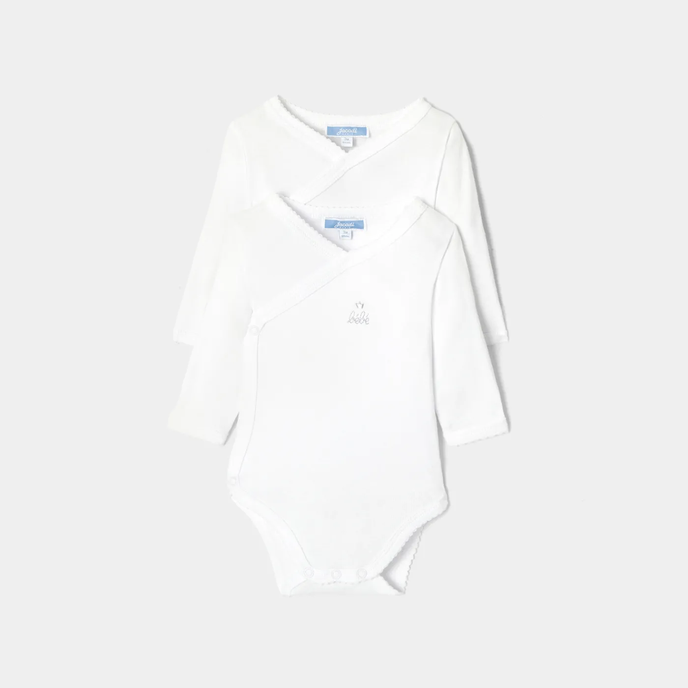 Bodysuits-Jacadi Baby set of 2 long-sleeved bodysuits Jacadi White