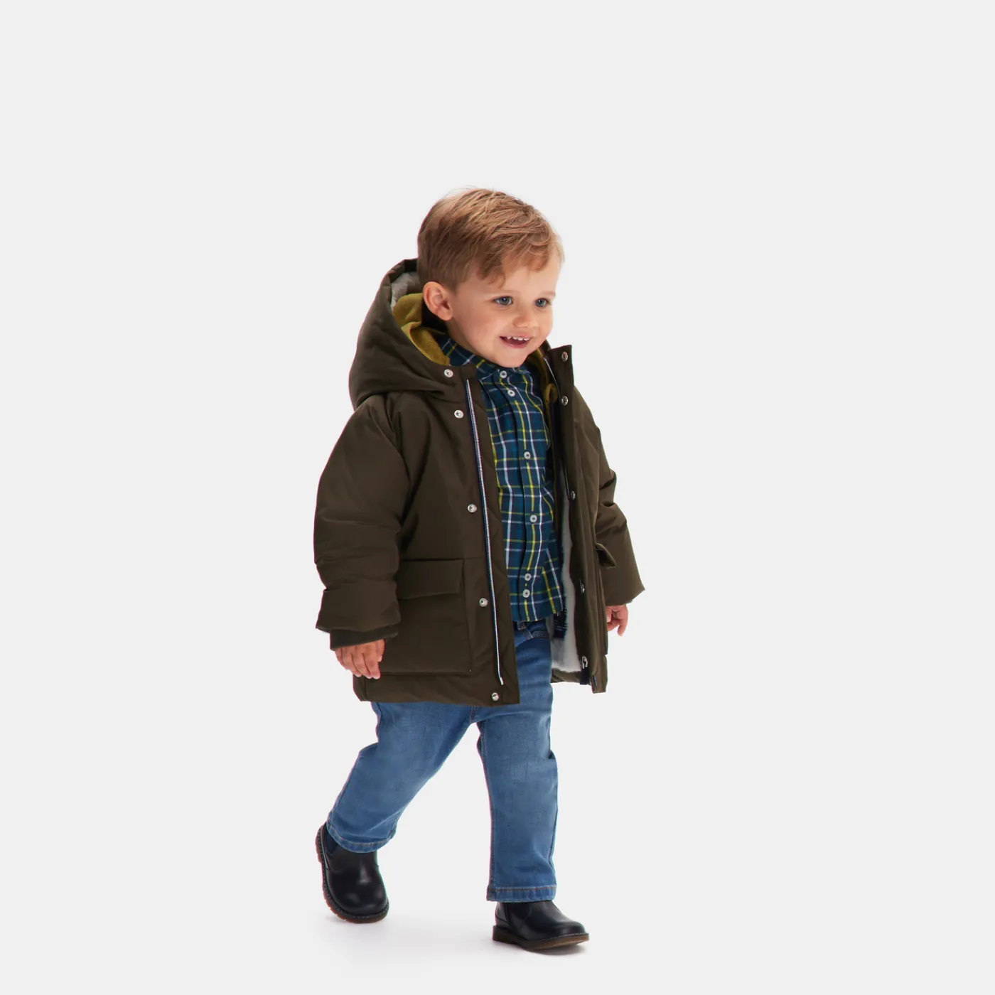 Coats And Outerwear|Toddler Coats & Puffer Jackets-Jacadi Baby boy nylon coat Khaki