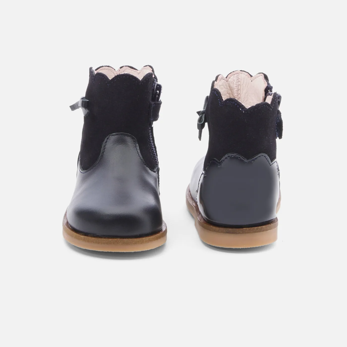 Ankle & Lined Boots-Jacadi Baby girl leather boots Jacadi Navy