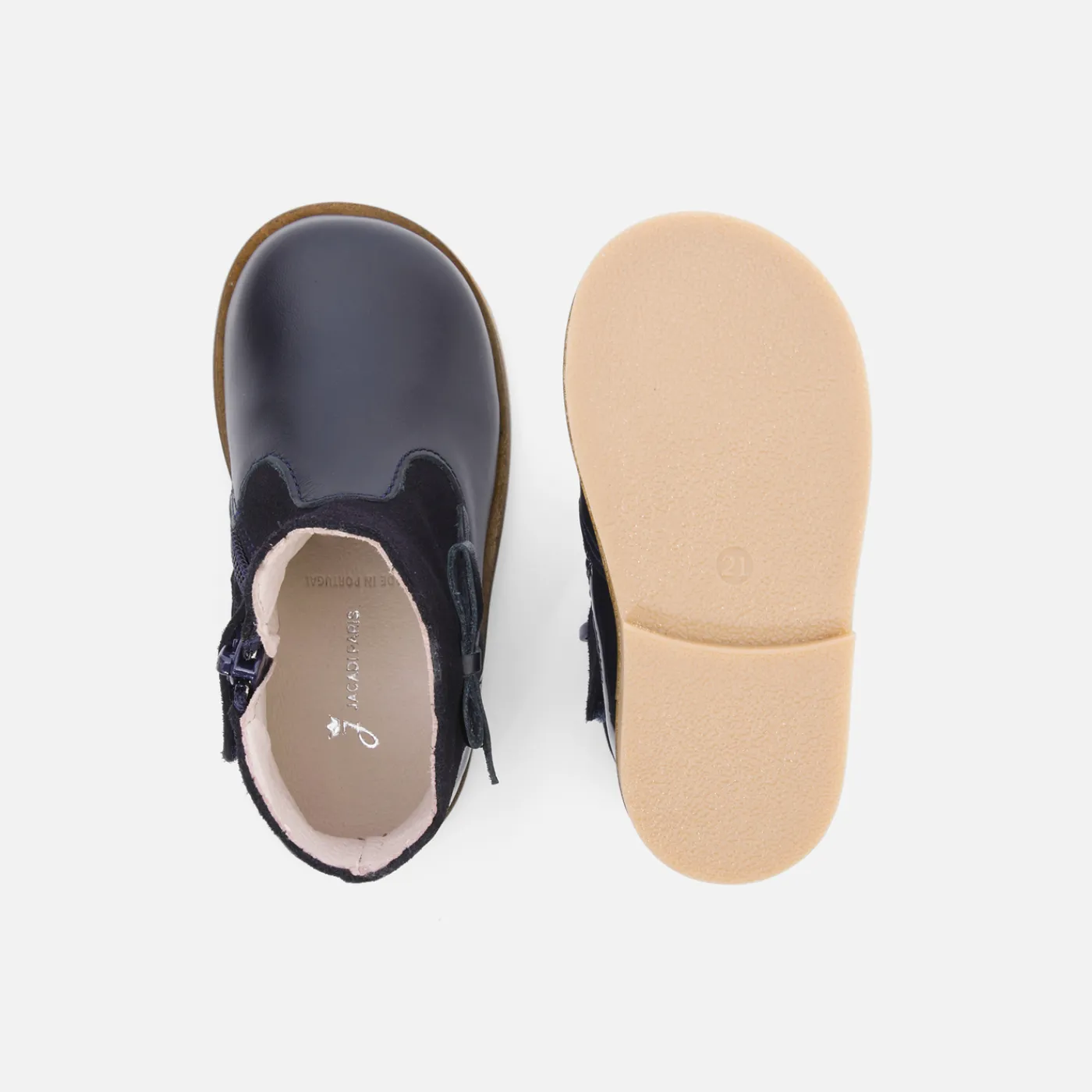 Ankle & Lined Boots-Jacadi Baby girl leather boots Jacadi Navy