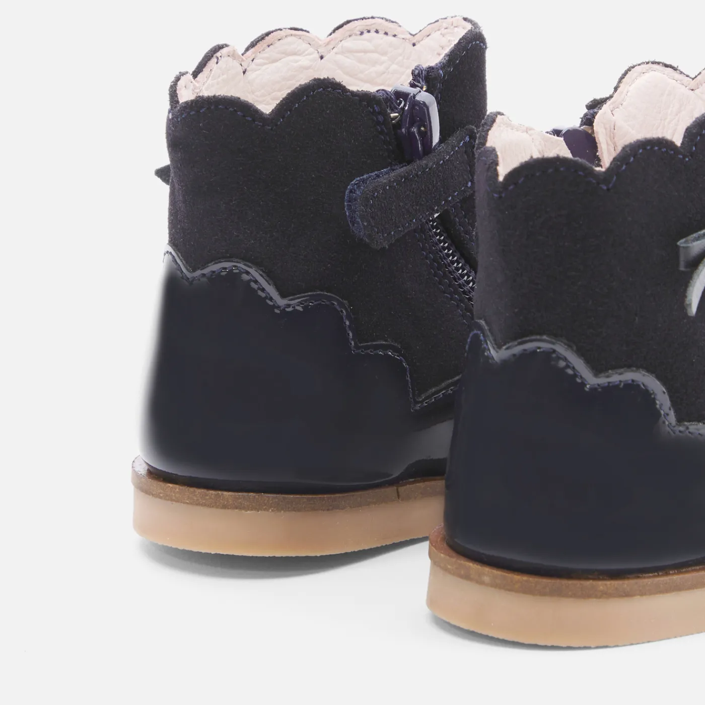 Ankle & Lined Boots-Jacadi Baby girl leather boots Jacadi Navy
