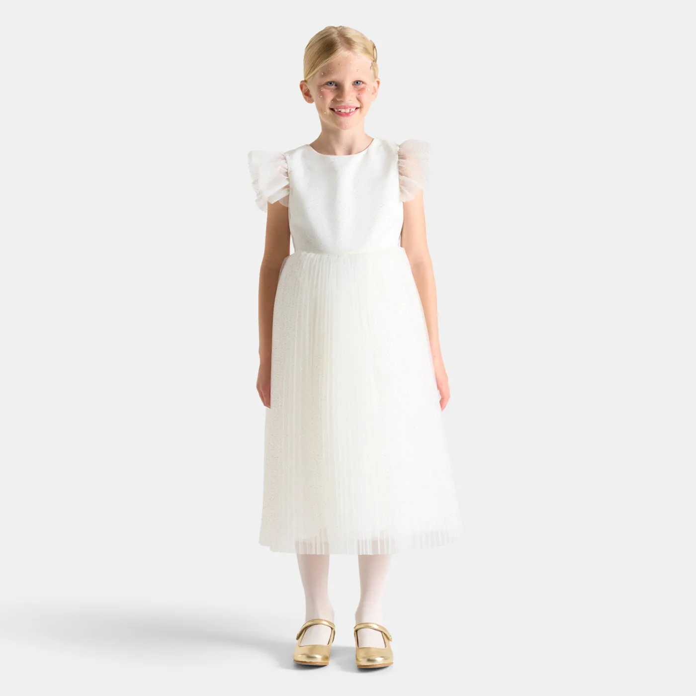 Dresses And Skirts|Plush And Activity Toys-Jacadi Girl Holiday costume White/Gold