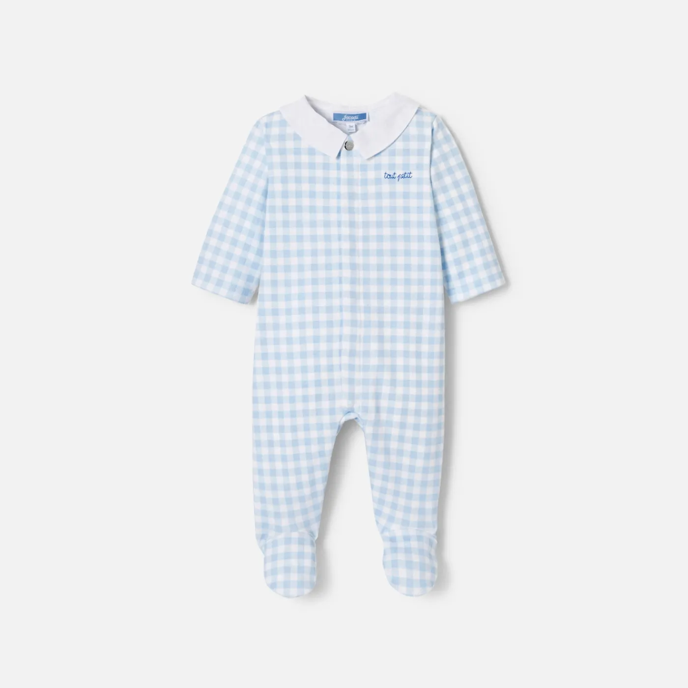 Pajamas-Jacadi Baby boy pyjamas in interlock White/Blue