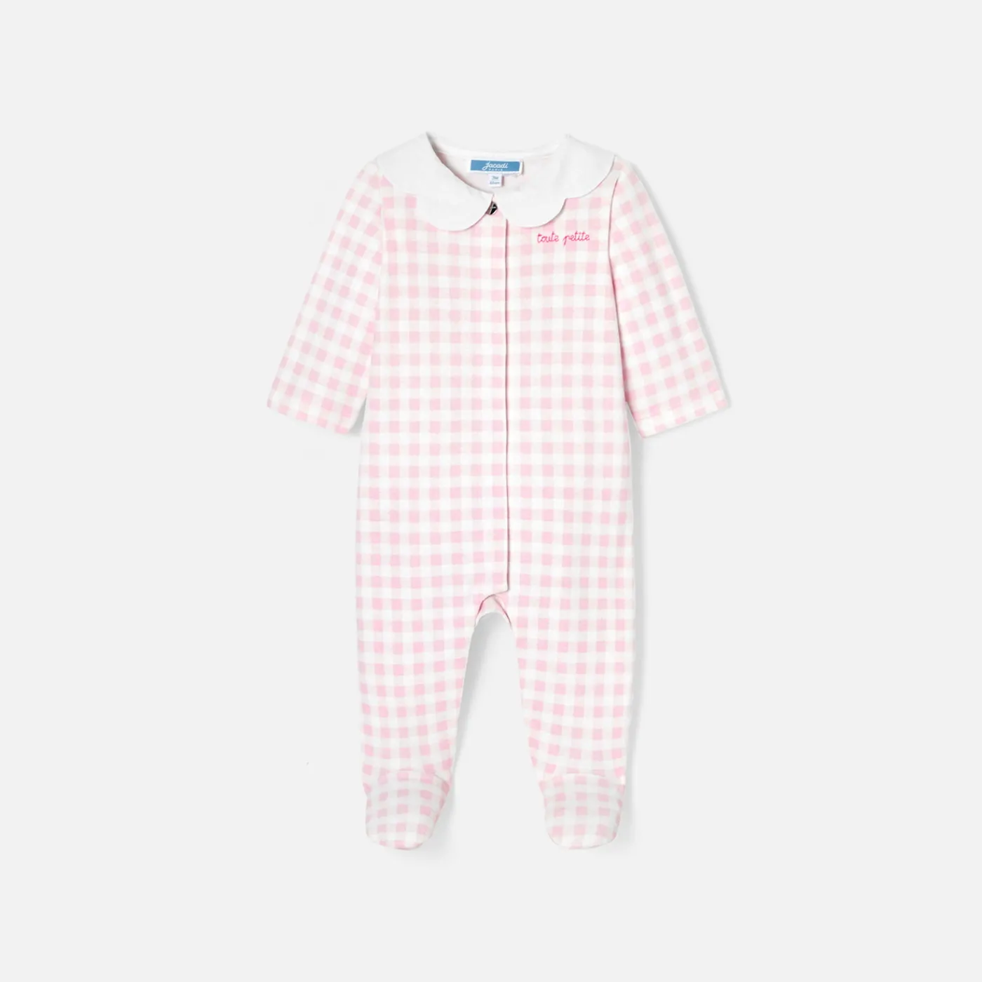 Pajamas-Jacadi Baby girl gingham print pyjamas White/Pink