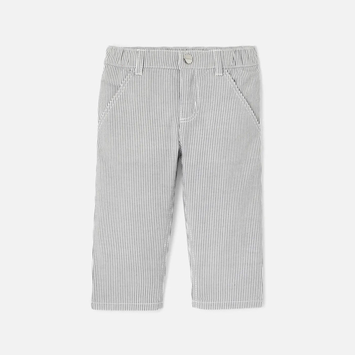 Pants And Shorts-Jacadi Baby boy striped pants White/Grey