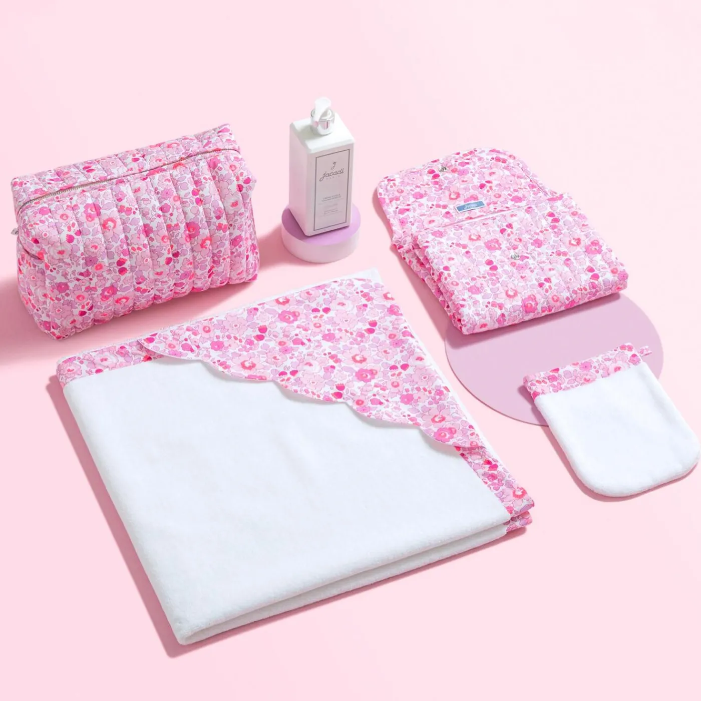 Diaper Bags And Toiletry Bags|Diaper Bags And Toiletry Bags-Jacadi Liberty fabric toiletry bag Pink/Multicolour