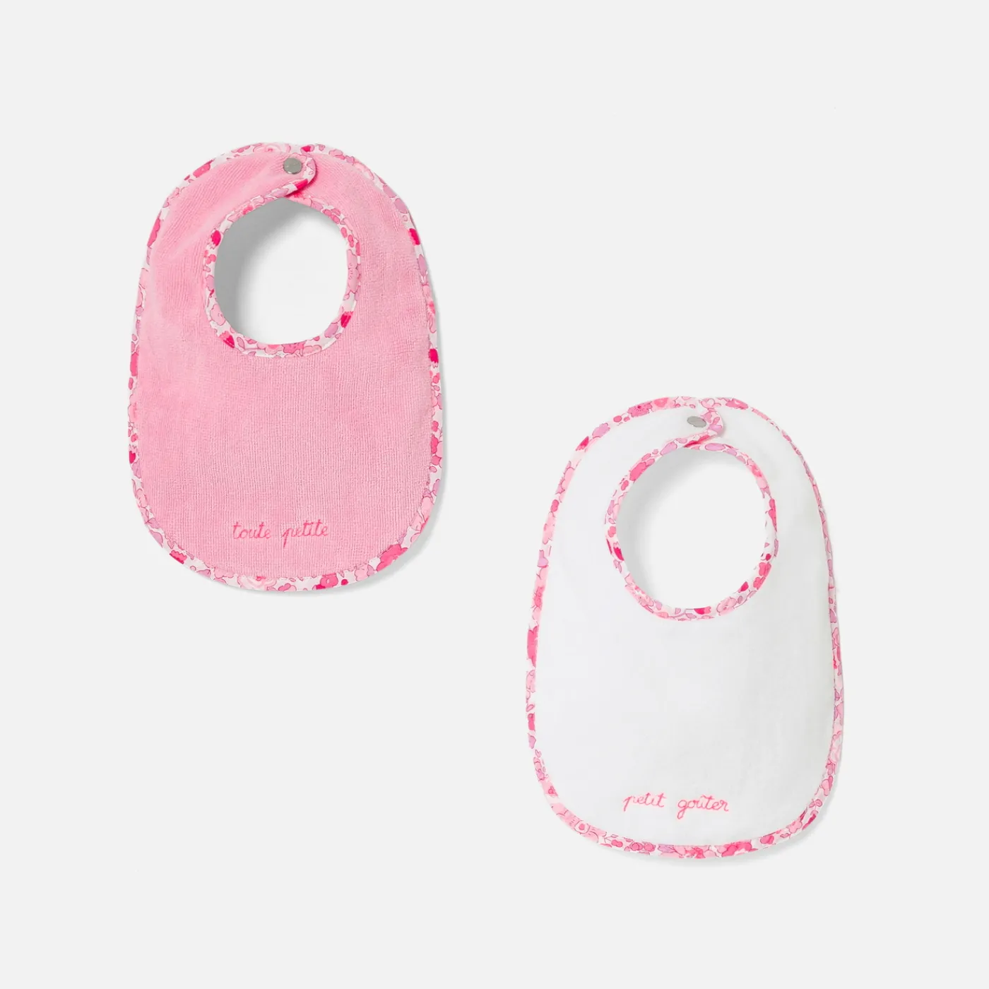 Bibs And Swaddling Cloths-Jacadi Set of 2 terry bibs Pink/Multicolour
