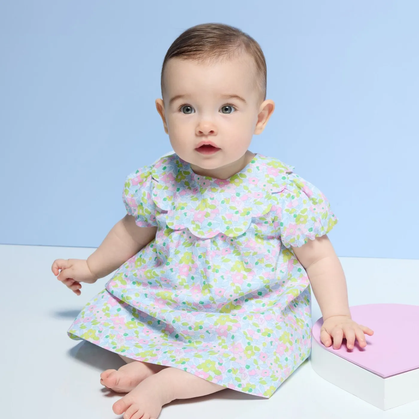 Dresses-Jacadi Baby girl dress in Liberty fabric White/Multicolour