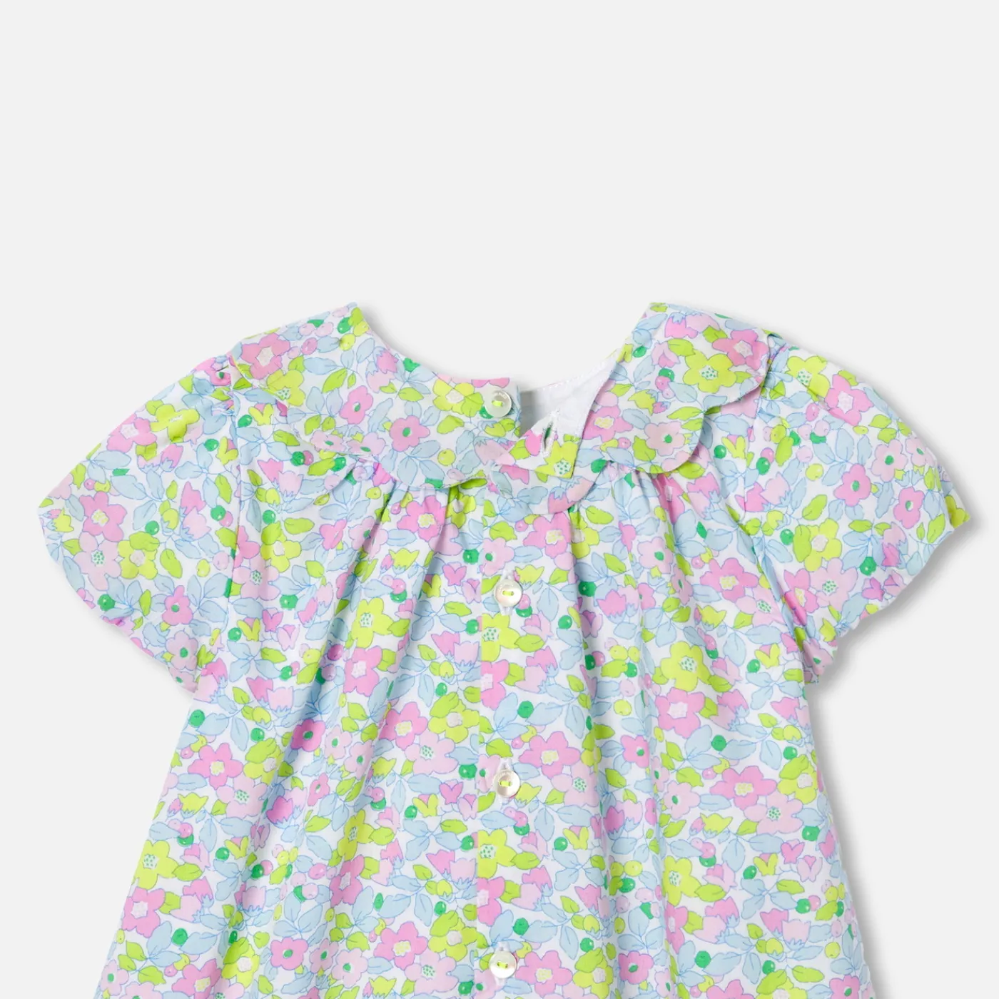 Dresses-Jacadi Baby girl dress in Liberty fabric White/Multicolour