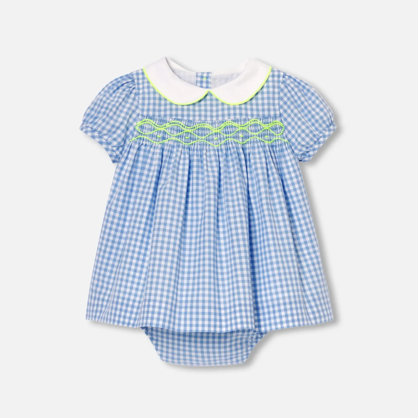 Dresses-Jacadi Baby girl short-sleeved dress Blue/White
