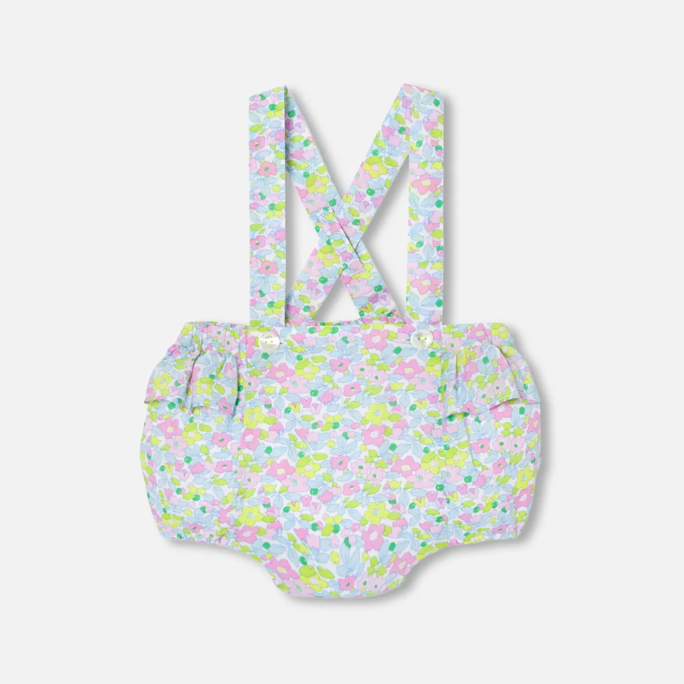 Bloomers, Overalls And Sets-Jacadi Baby girl bloomer in Liberty fabric White/Multicolour