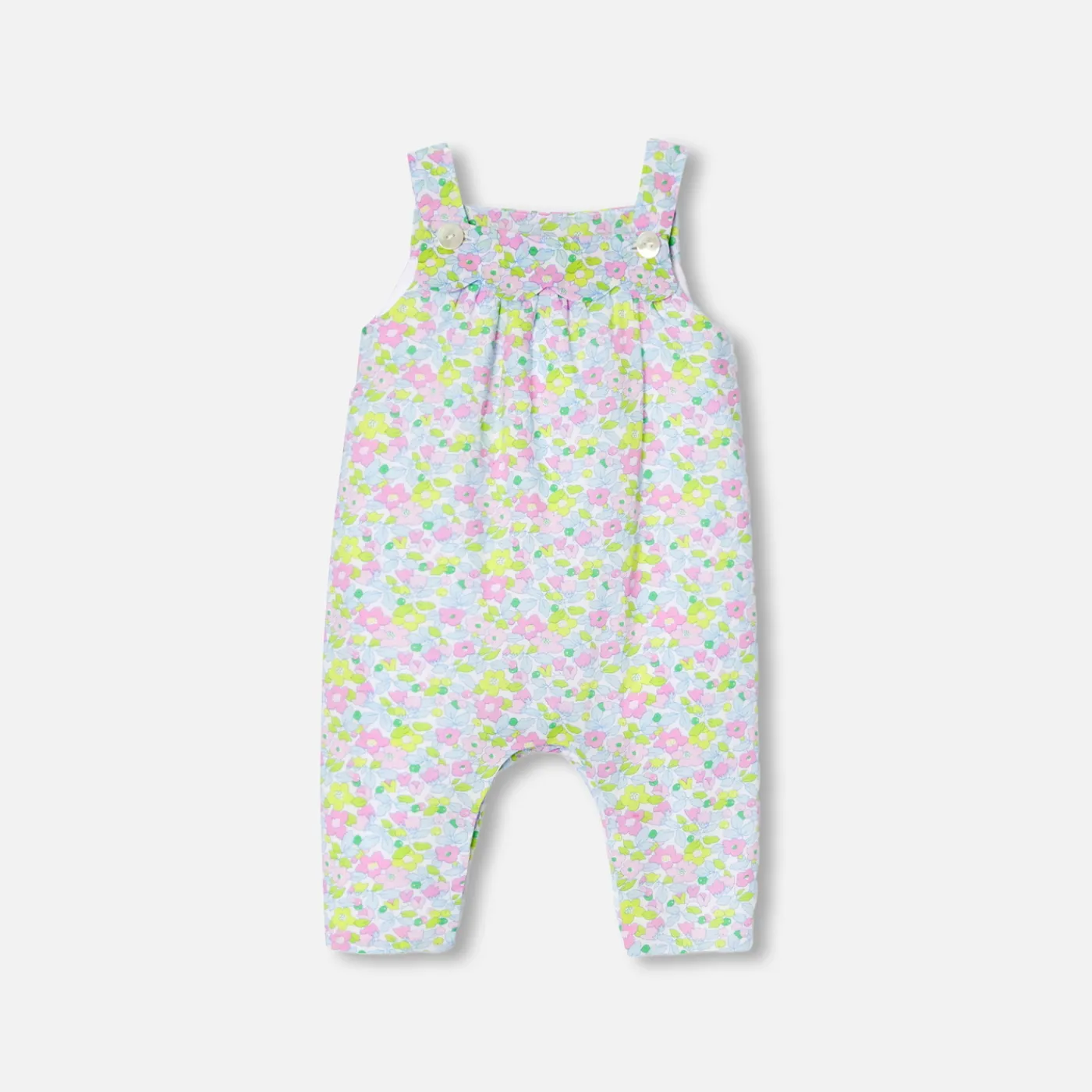 Bloomers, Overalls And Sets-Jacadi Baby girl overalls in Liberty fabric White/Multicolour