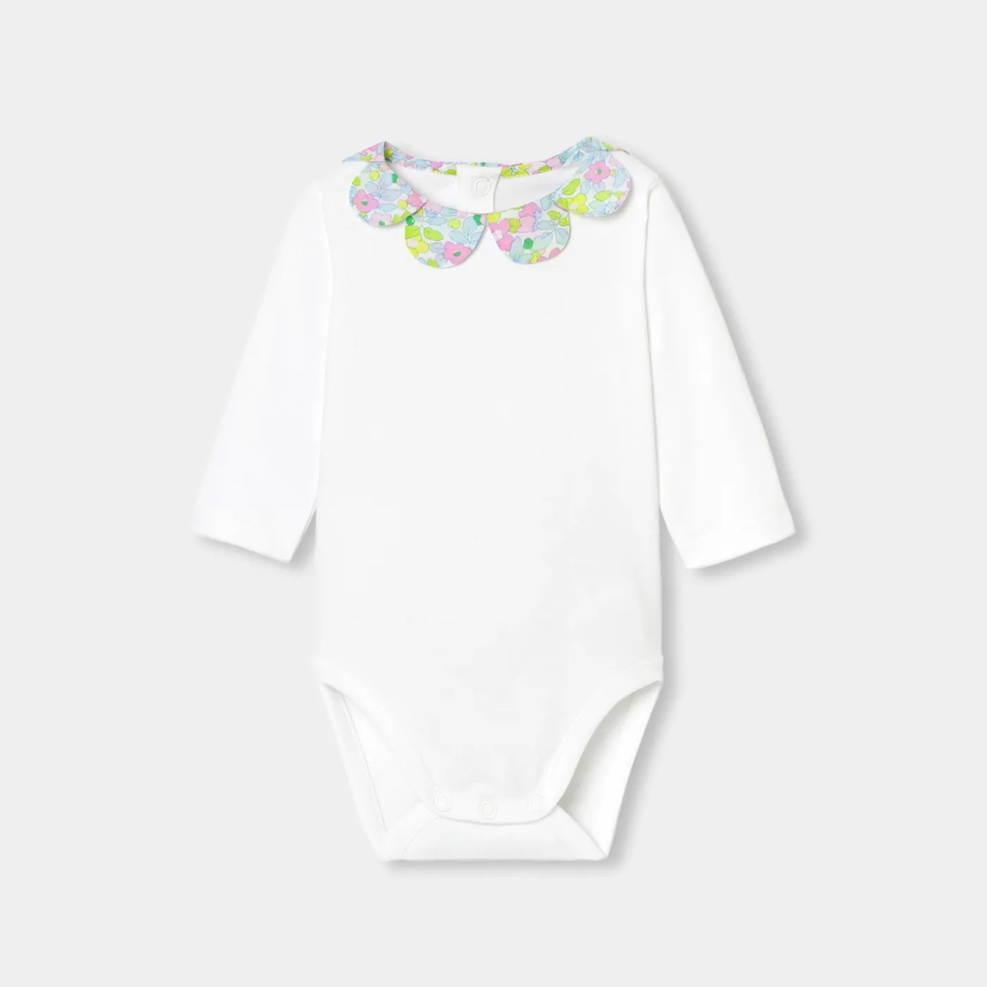 Bodysuits-Jacadi Baby girl long sleeves bodysuit Jacadi White