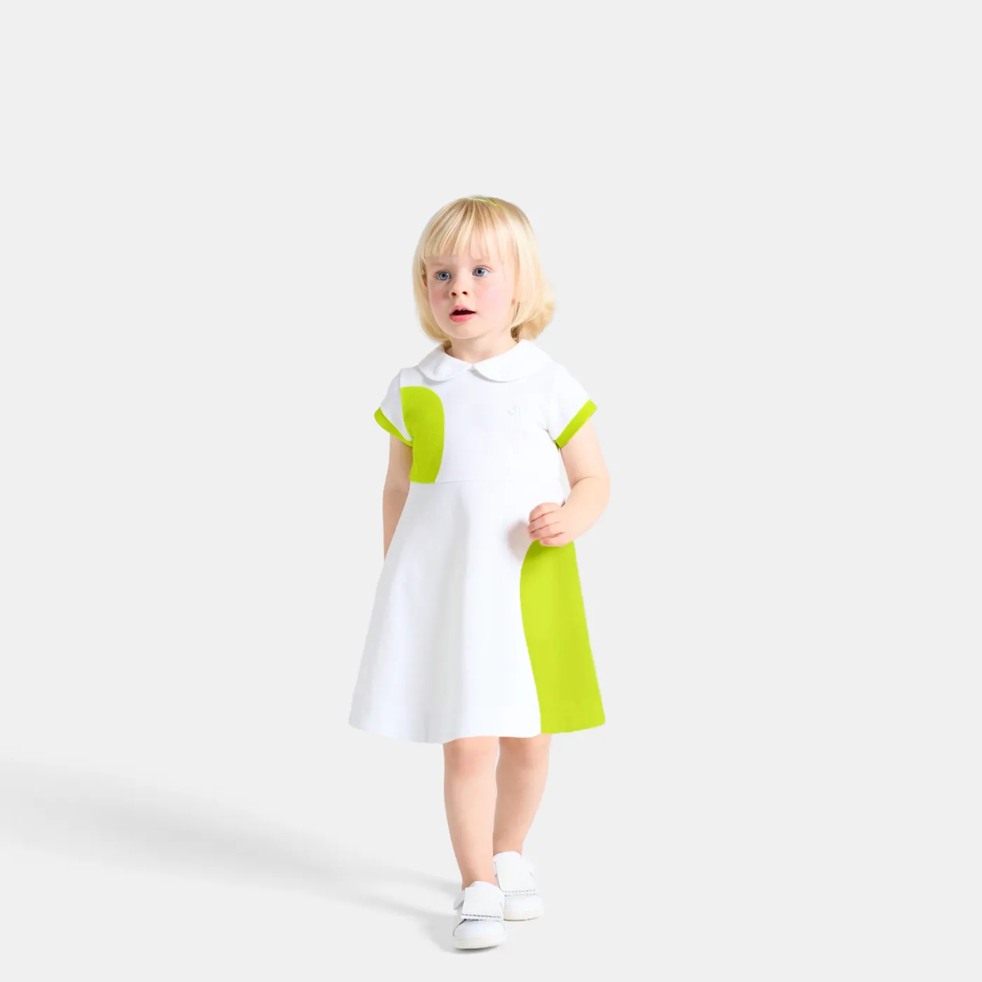 Dresses-Jacadi Baby girl polo dress White/Multicolour