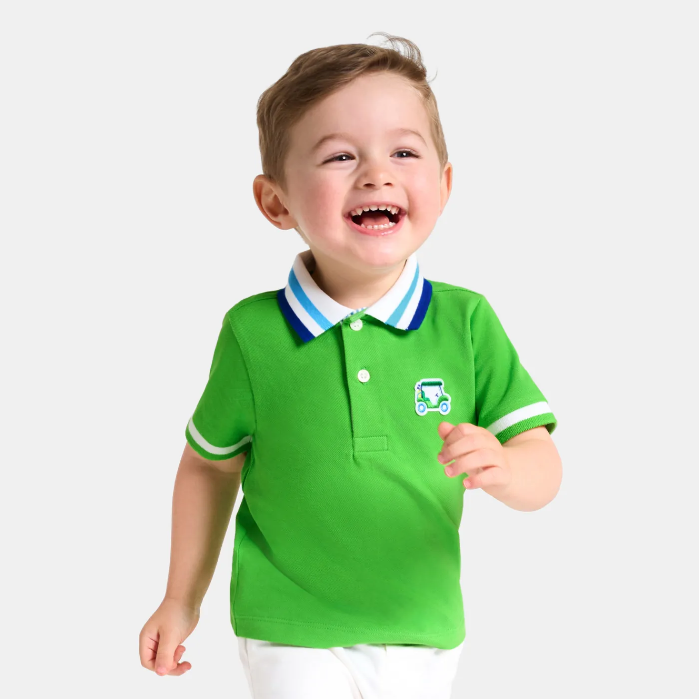 Polos And T-Shirts-Jacadi Baby boy polo shirt in cotton piqué Grass green